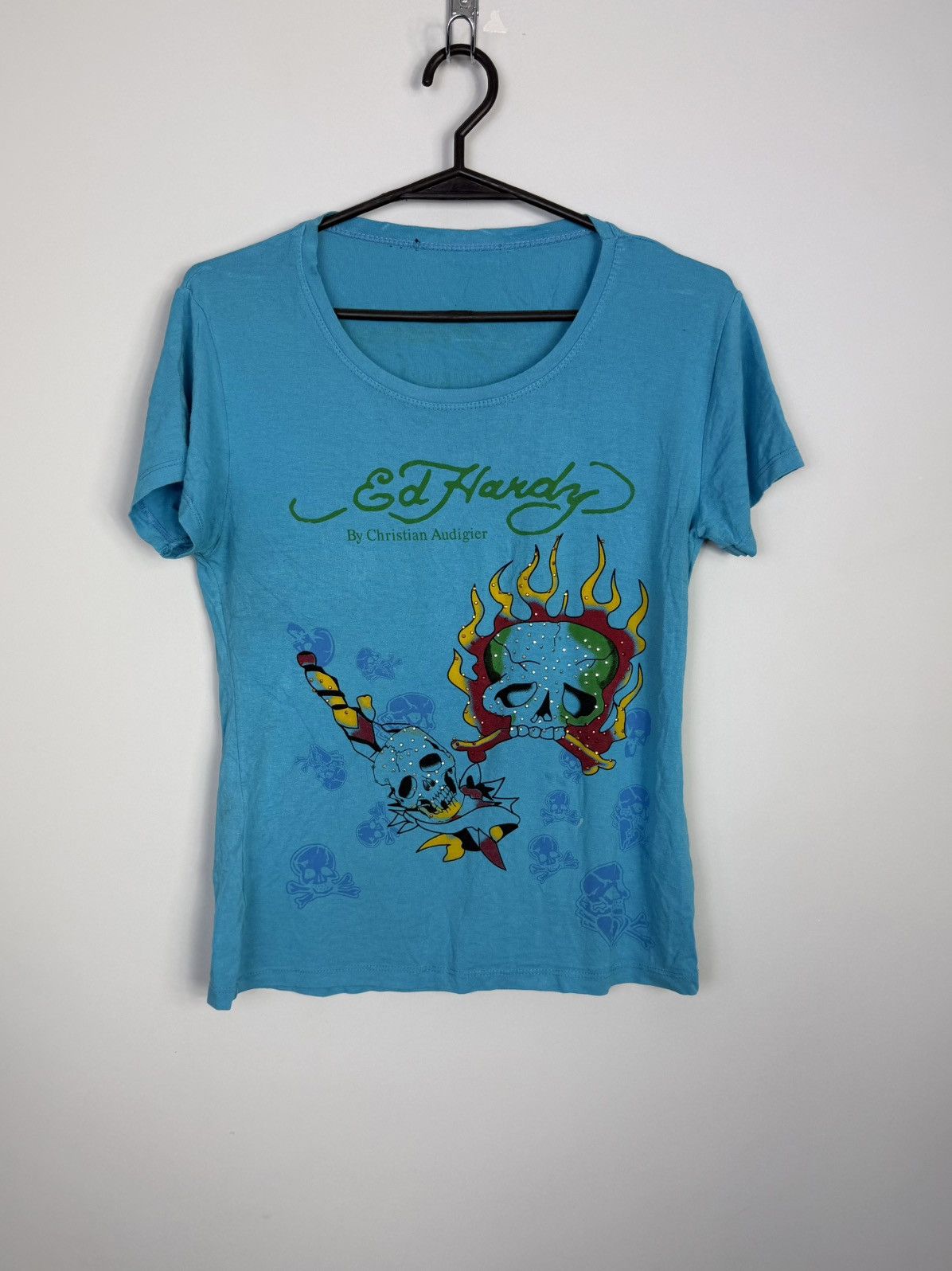 Ed Hardy Ed Hardy By Christian Audigier Vintage Skulls T-Shirt Y2K Size XS / US 0-2 / IT 36-38 - 1 Thumbnail