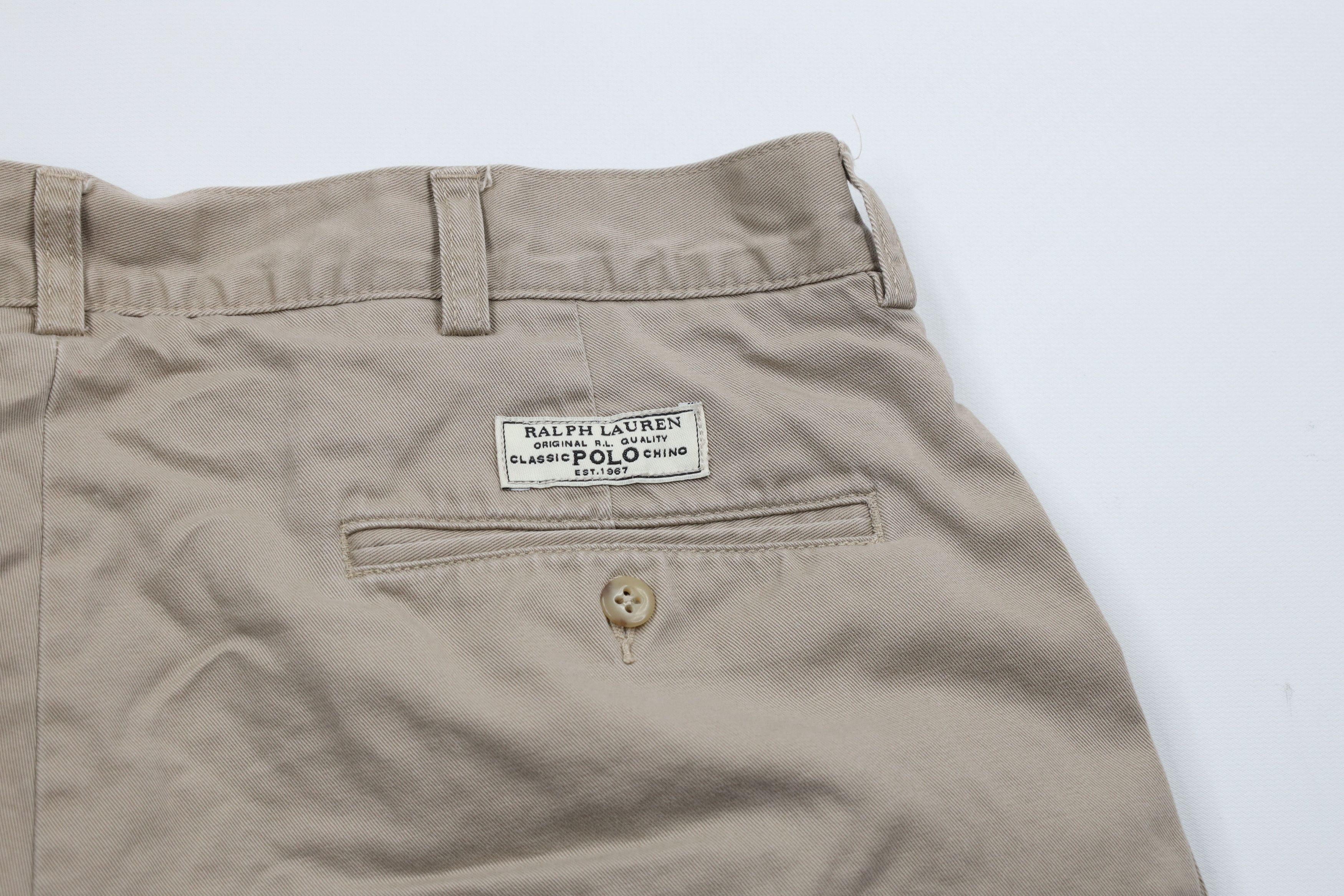 Ralph Lauren × Vintage Vintage 90s Ralph Lauren Above Knee Chino Shorts Beige Size US 34 / EU 50 - 10 Thumbnail