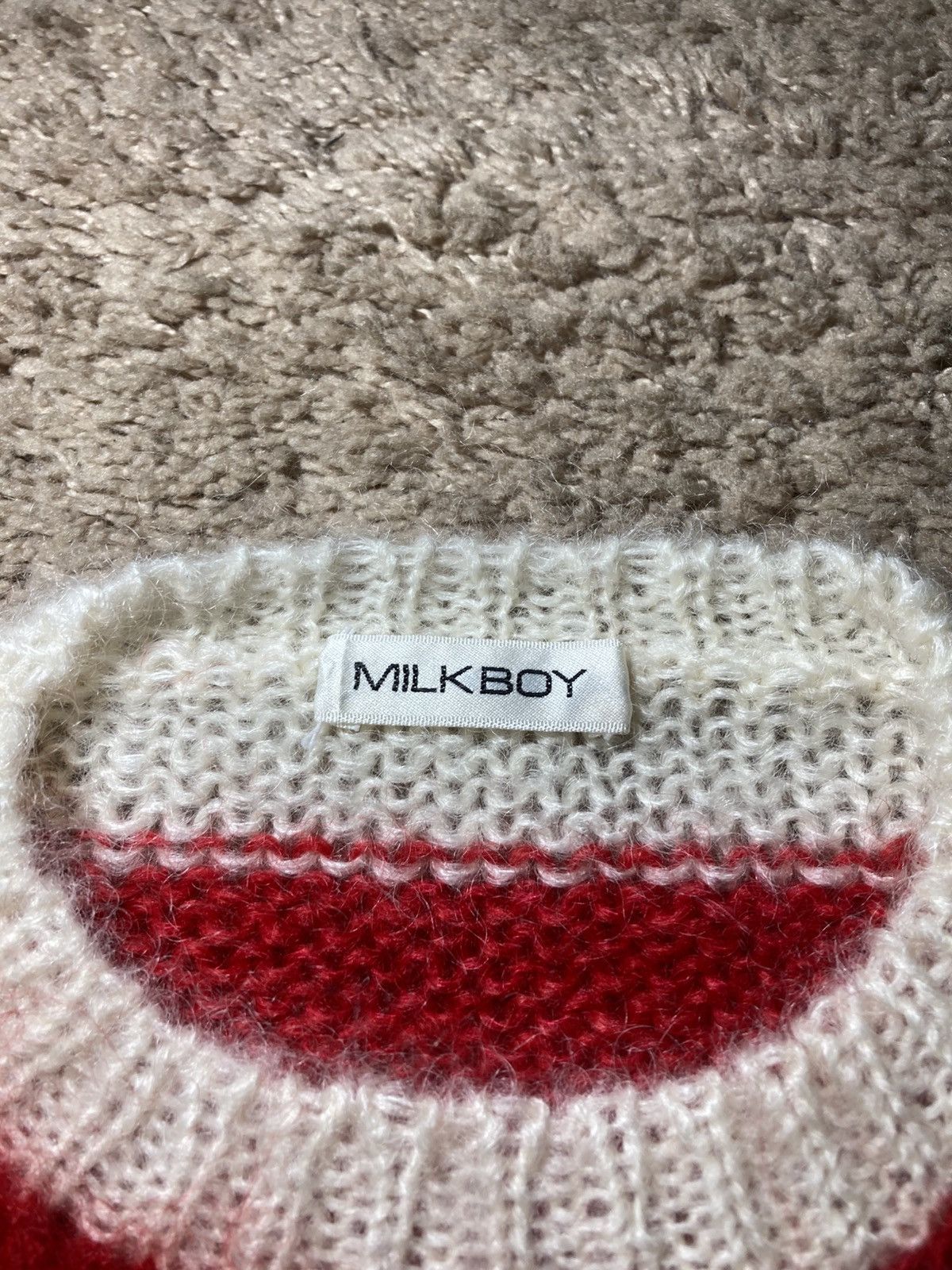 AW94 Milkboy Mohair Striped Short Sleeve Knit Punk Sex 90s