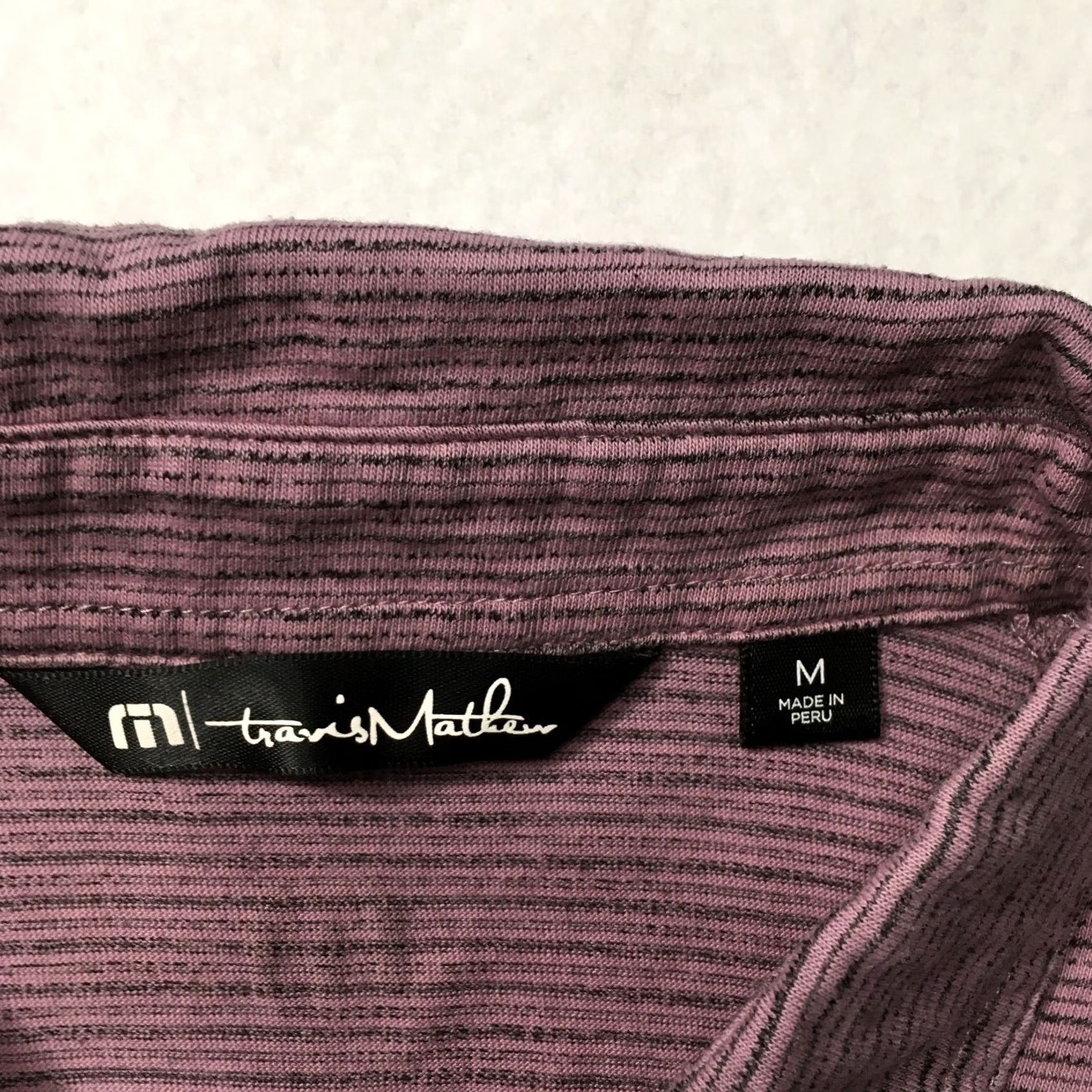 TravisMathew Travis Mathew Golf Polo Shirt Mens Medium Lavender Contrast Collar LR logo Size US M / EU 48-50 / 2 - 3 Thumbnail