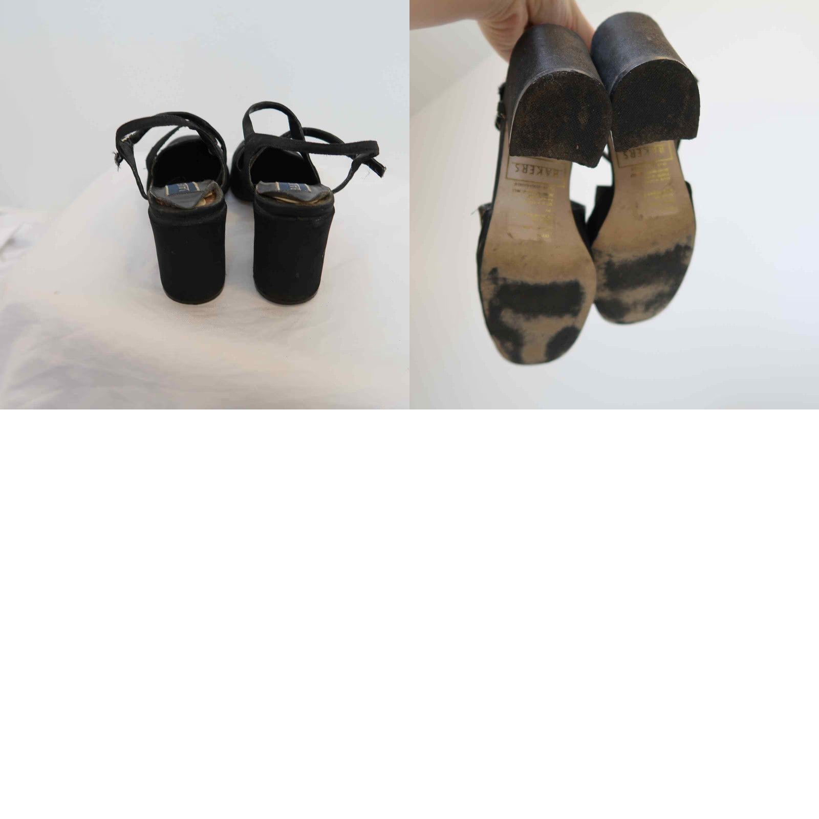 Vintage VINTAGE Bakers chunky satin strappy heels Heels Size 9 Black 1990s Party Mens/Womens Size US 9 / IT 39 - 8 Thumbnail