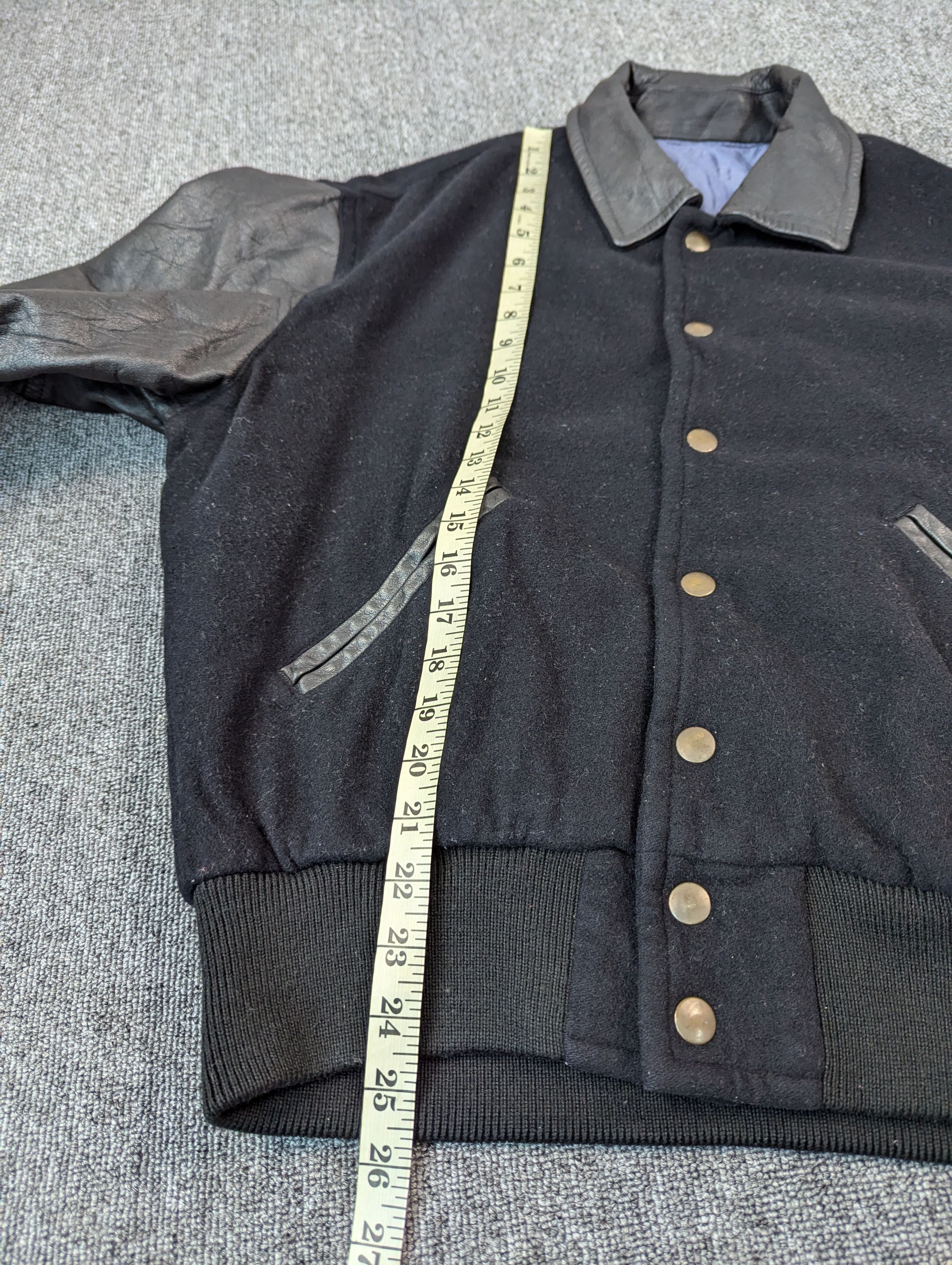 Japanese Brand Vintage Jun Men Sleeve Leather Wool Varsity Jacket Size US M / EU 48-50 / 2 - 10 Thumbnail