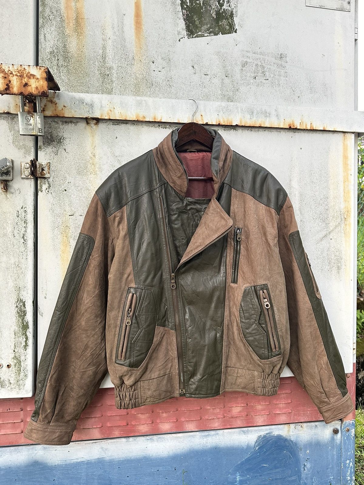 Vintage 👹Vintage 90s Brown Surde Leather Jacket Size US L / EU 52-54 / 3 - 5 Thumbnail