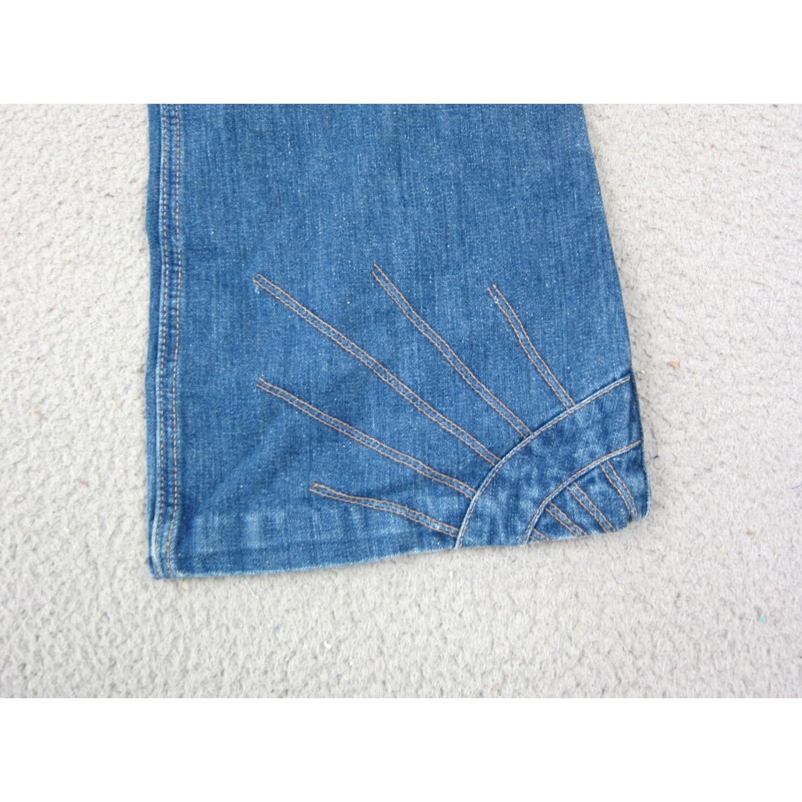 Wrangler VINTAGE Wrangler Jeans Womens 31 L26 Blue Bootcut Bell Bottom Flare Stitching Retro Size 24" / US 00 / IT 34 - 2 Thumbnail