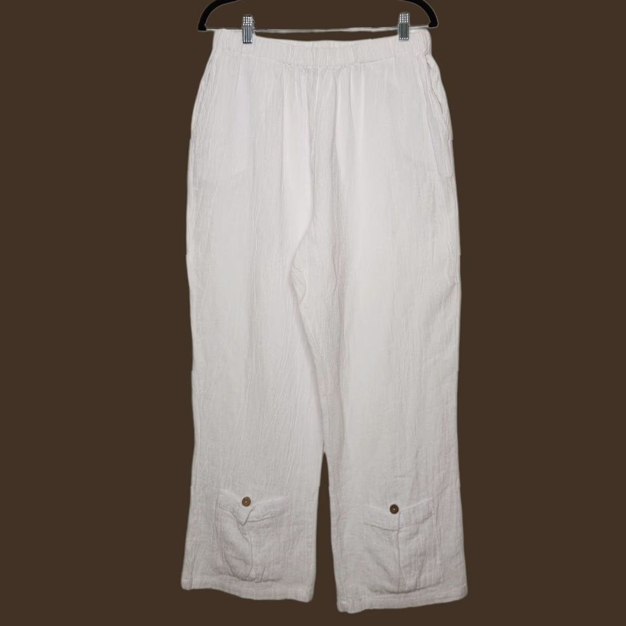 Vintage VINTAGE Petsche White Cargo Pants Women L Large Slacks Bottoms Beachy Boho Y2K Coastal 90s 00s Vintage Style Mens Womens Girls Boys Size 36" / US 14 / IT 50 - 2 Thumbnail