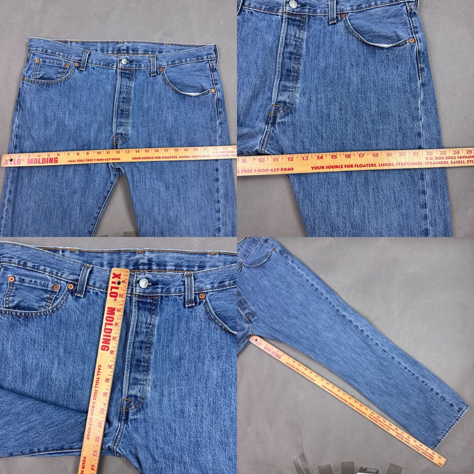 Levi's Levi's 501 Jeans Mens 40x32 Denim Button Fly Straight Classic Regular Color Black Waist 40 Inseam 32 Size US 40 / EU 56 - 9 Thumbnail