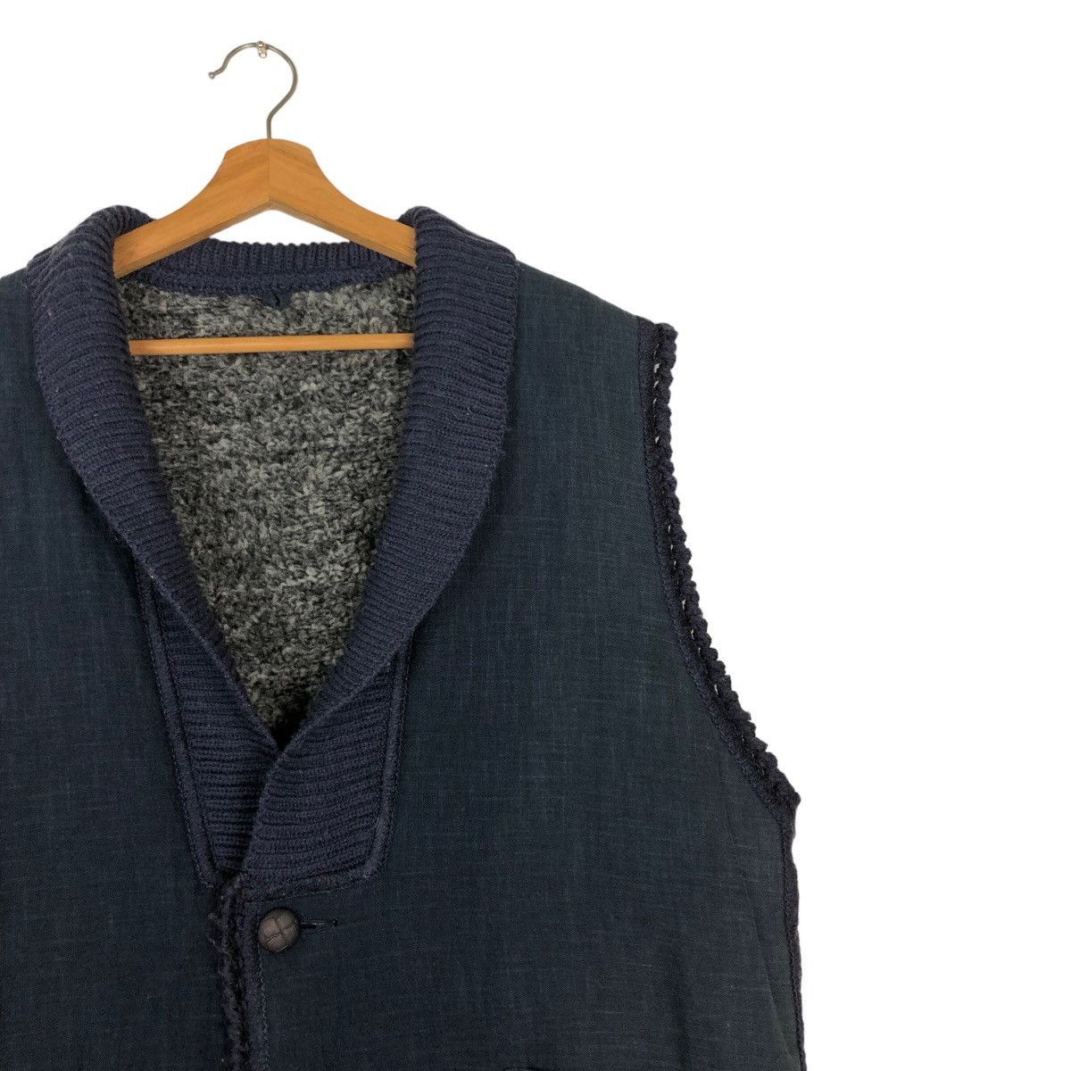 Indigo 🔥Vtg Indigo Blue Denim Vest Big Logo Traditional Japanese Size US M / EU 48-50 / 2 - 8 Thumbnail
