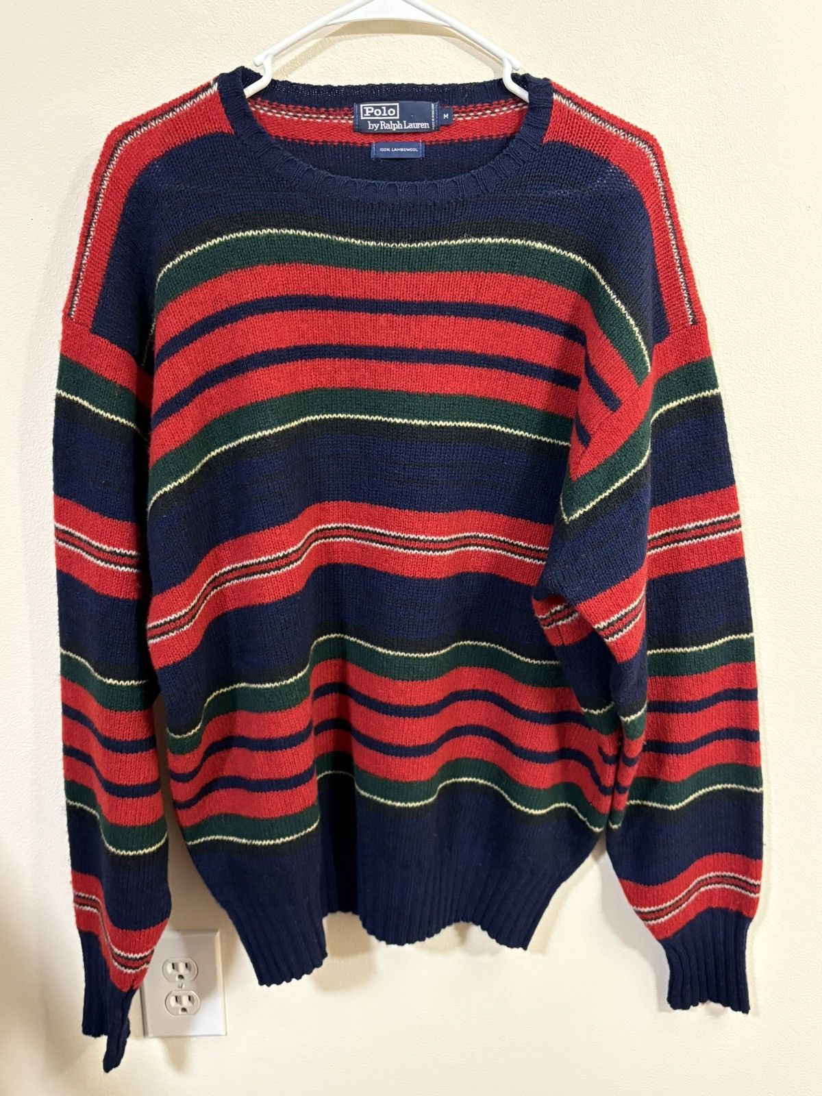 Polo Ralph Lauren Vintage Polo Ralph Lauren 100% Lambs Wool Sweater Sz M Red Size US M / EU 48-50 / 2 - 1 Thumbnail