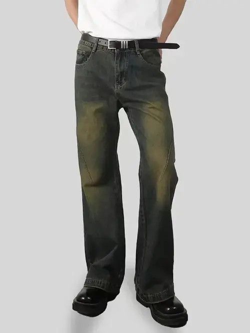 Jean Vintage washed loose micro-flared jeans Size US 34 / EU 50 - 4 Thumbnail