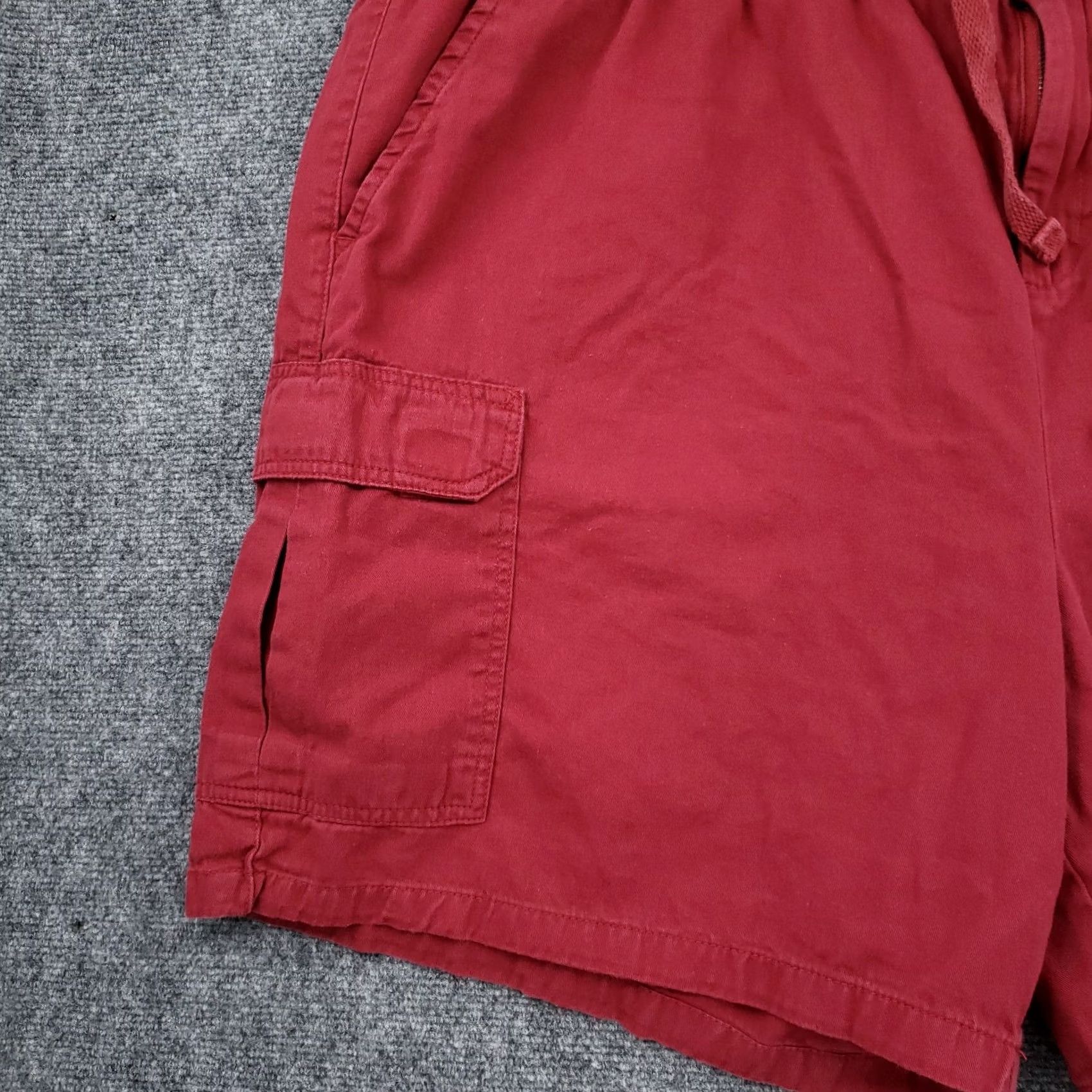 Vintage KINGSIZE Cargo Shorts Mens Big 3XLB Red Flat Front Utility Pocket Drawstring Size US 39 - 4 Thumbnail