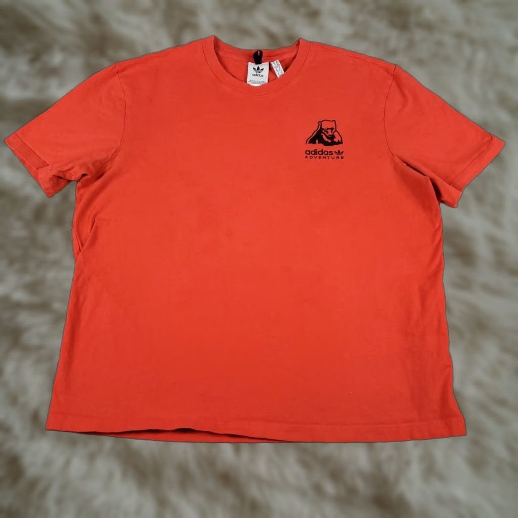 Adidas Adidas T Shirt Mens XL Orange Logo Short Sleeve Crew Neck Cotton Blend Casual Sports Classic Unisex Adults Mens XL Orange Logo Tee Size US XL / EU 56 / 4 - 1 Thumbnail