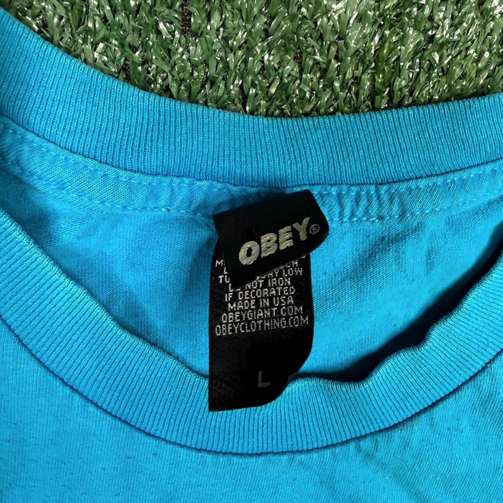 Obey VINTAGE Y2K Obey Shirt Blue Size L Short Sleeve Crew Neck Logo Graphic Tee Men Size US L / EU 52-54 / 3 - 5 Thumbnail