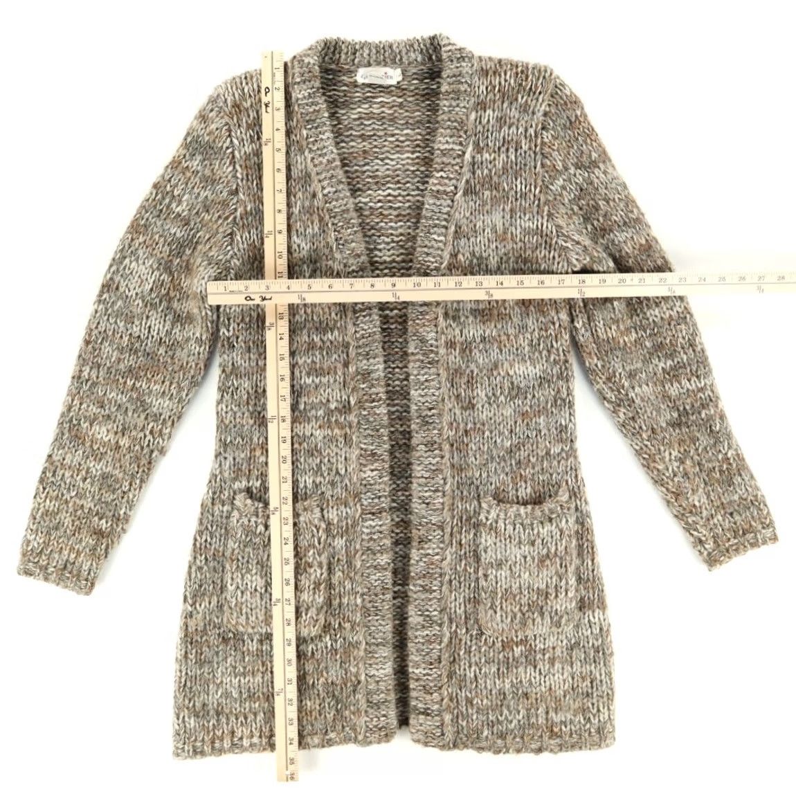 Vintage VTG Grand Tier Mohair Long Open Cardigan Solid V-Neck Long Sleeve Sweatshirt Wheat Women's L Size L / US 10 / IT 46 - 3 Thumbnail