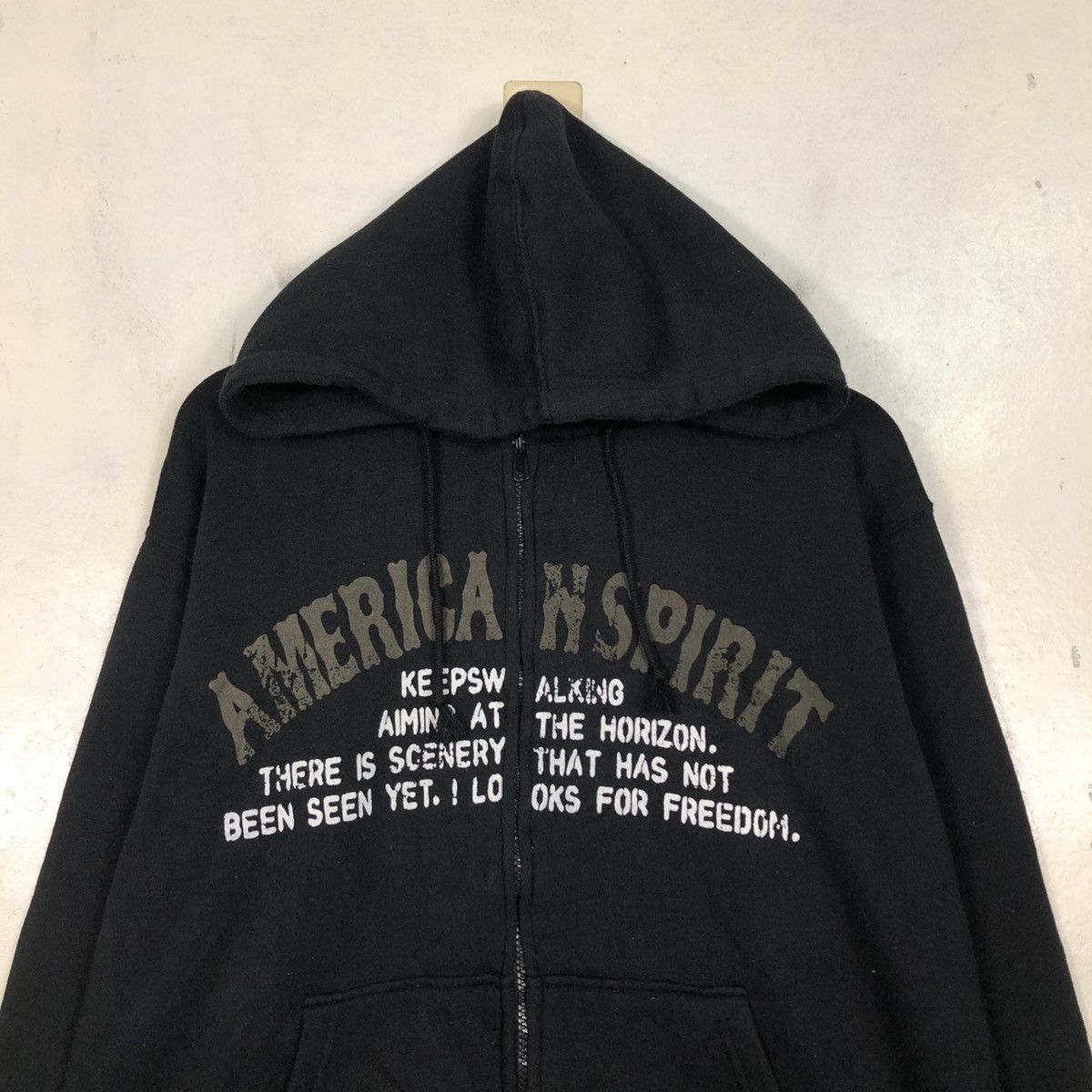Japanese Brand 📌American Spirit Punk Design Zipper Hoodie Big Logo Size US L / EU 52-54 / 3 - 5 Thumbnail
