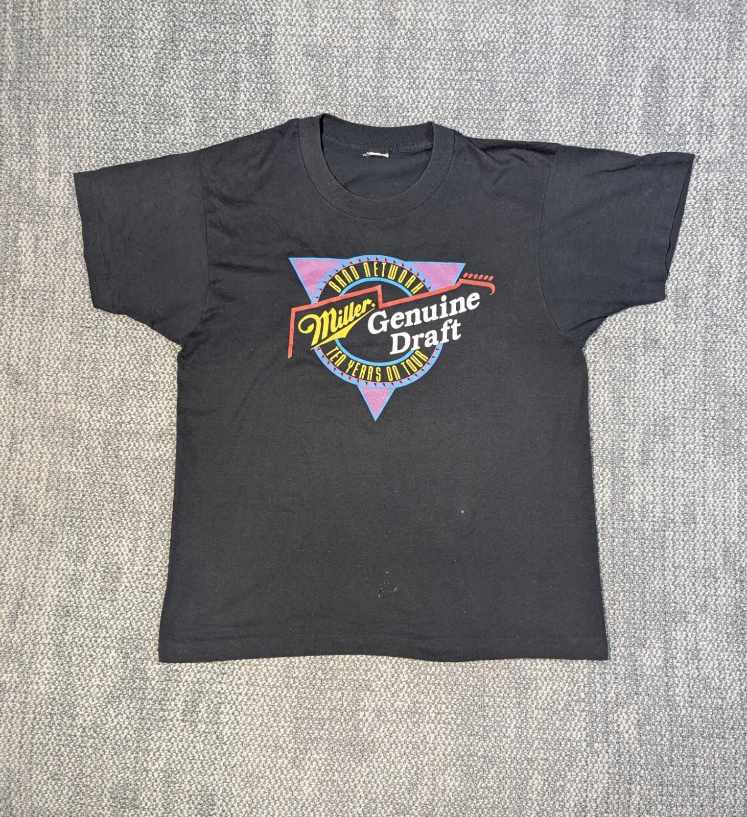Designer RARE VTG 90's Miller Light Genuine Draft Band Network Shirt Size US S / EU 44-46 / 1 - 1 Thumbnail