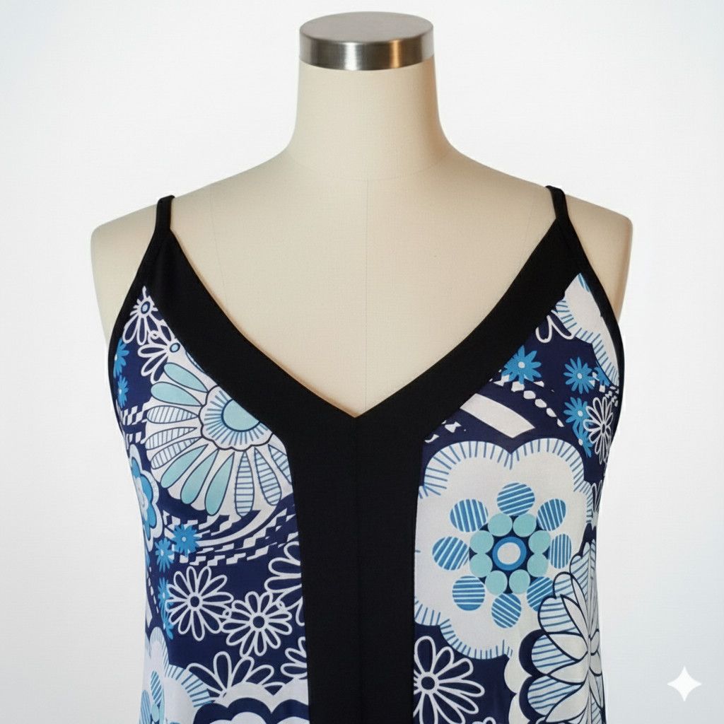 Other India Boutique OS / M-XXL Dress Cover-up Blue Floral Adjust Size ONE SIZE - 6 Thumbnail