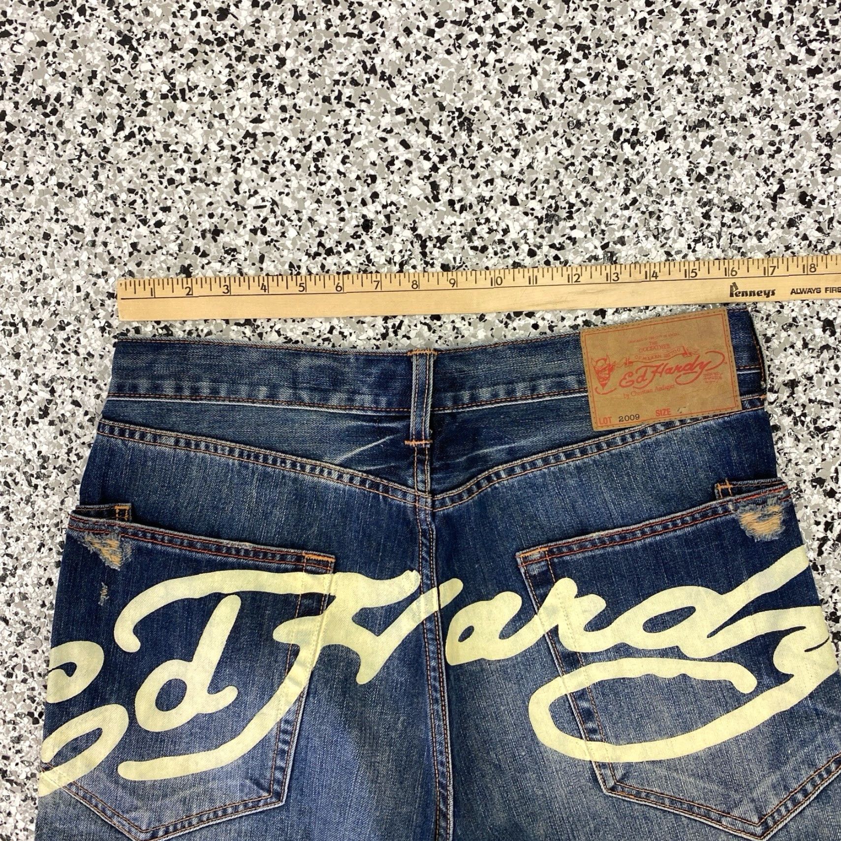 Ed Hardy VINTAGE Ed Hardy Dragons Jeans Relaxed Bootcut Denim 33x31 Men Blue Size US 33 - 5 Thumbnail