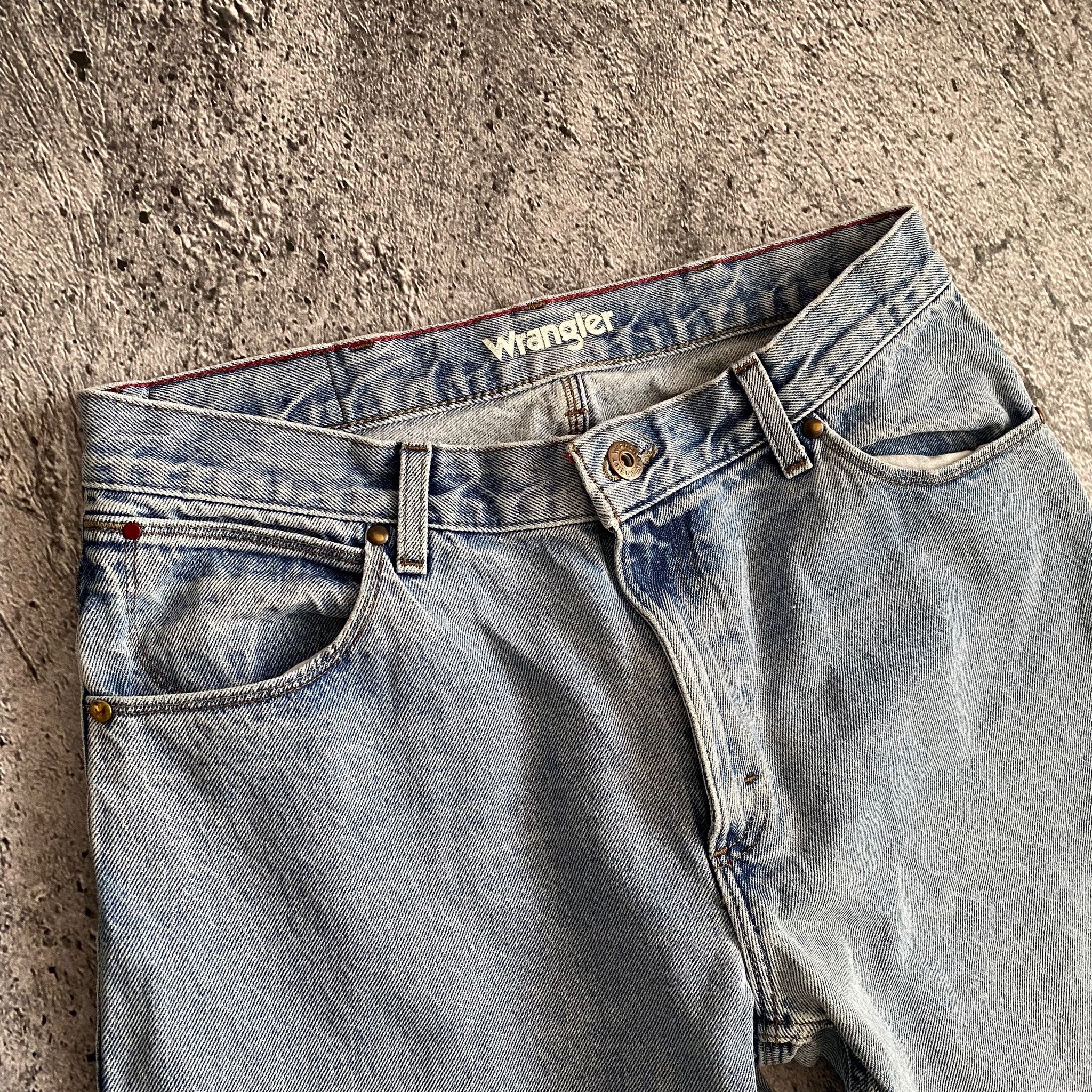 Vintage × Wrangler Vintage 90s Wrangler faded wide leg worn in jeans 34x32 Size US 34 / EU 50 - 3 Thumbnail