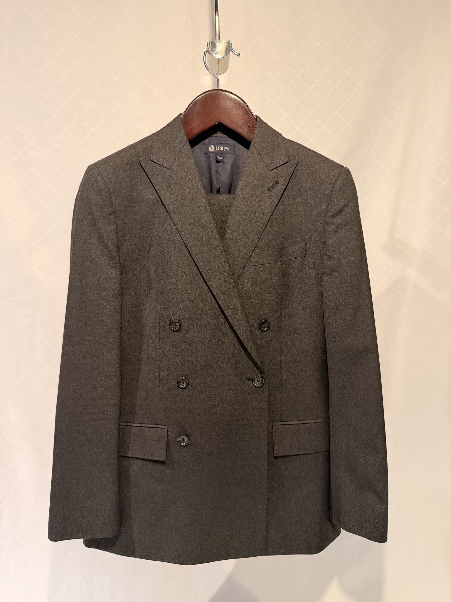 J.Crew J. Crew Dark Gray Ludlow Double-Breasted Suit 36S Size 36S - 1 Thumbnail