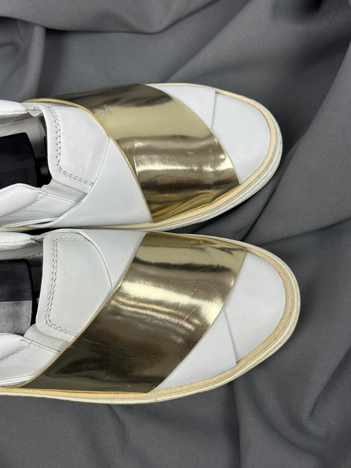 N21 N21 Slip On Leather White/Gold Shoes Made in Italy Size US 9 / EU 42 - 4 Thumbnail