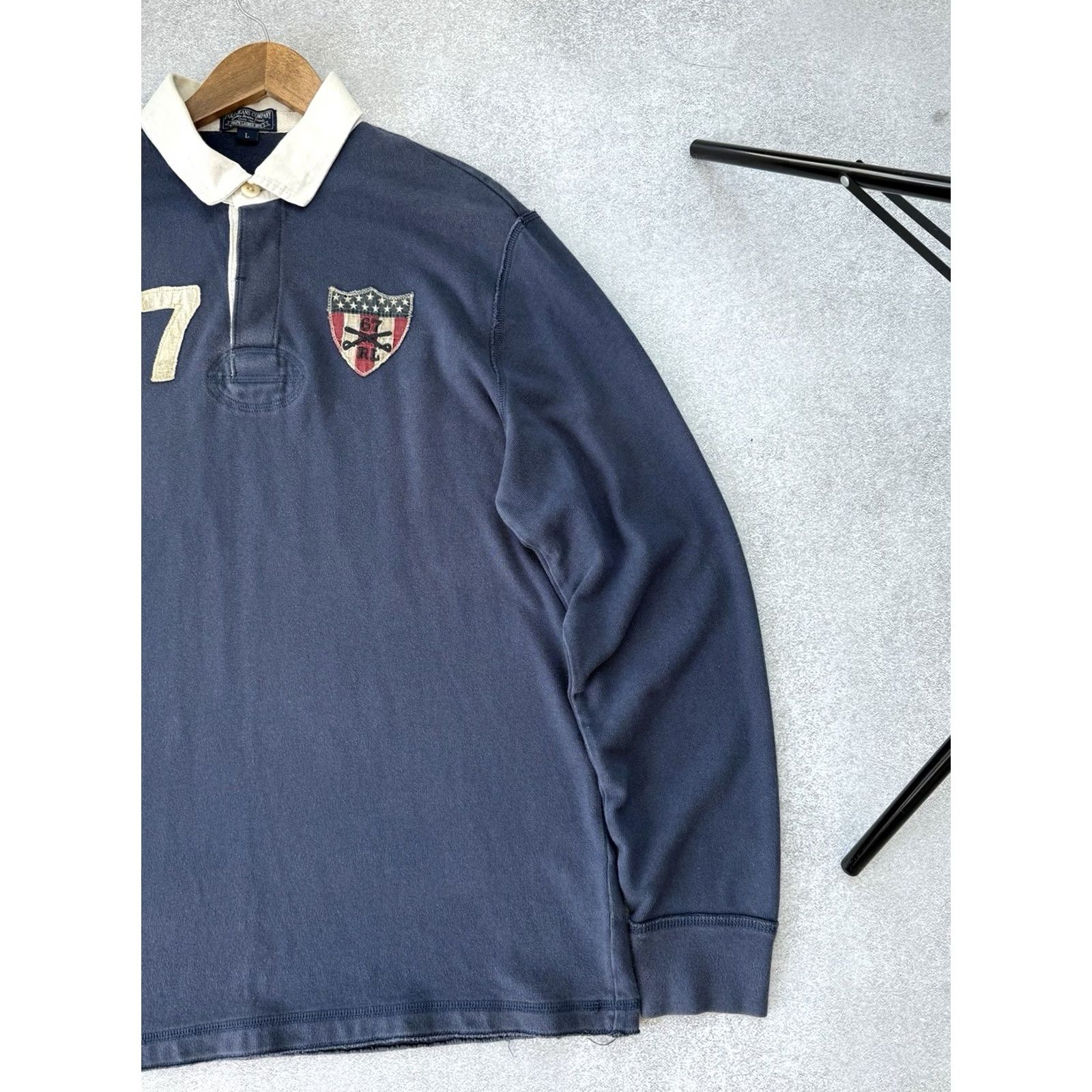 Ralph Lauren VINTAGE Ralph Lauren Polo Jeans Company Long Sleeve Sweatshirt Shirt Men L Blue 67 90s Archive Logo Polo Ralph Lauren Six Seven Size US L / EU 52-54 / 3 - 5 Thumbnail