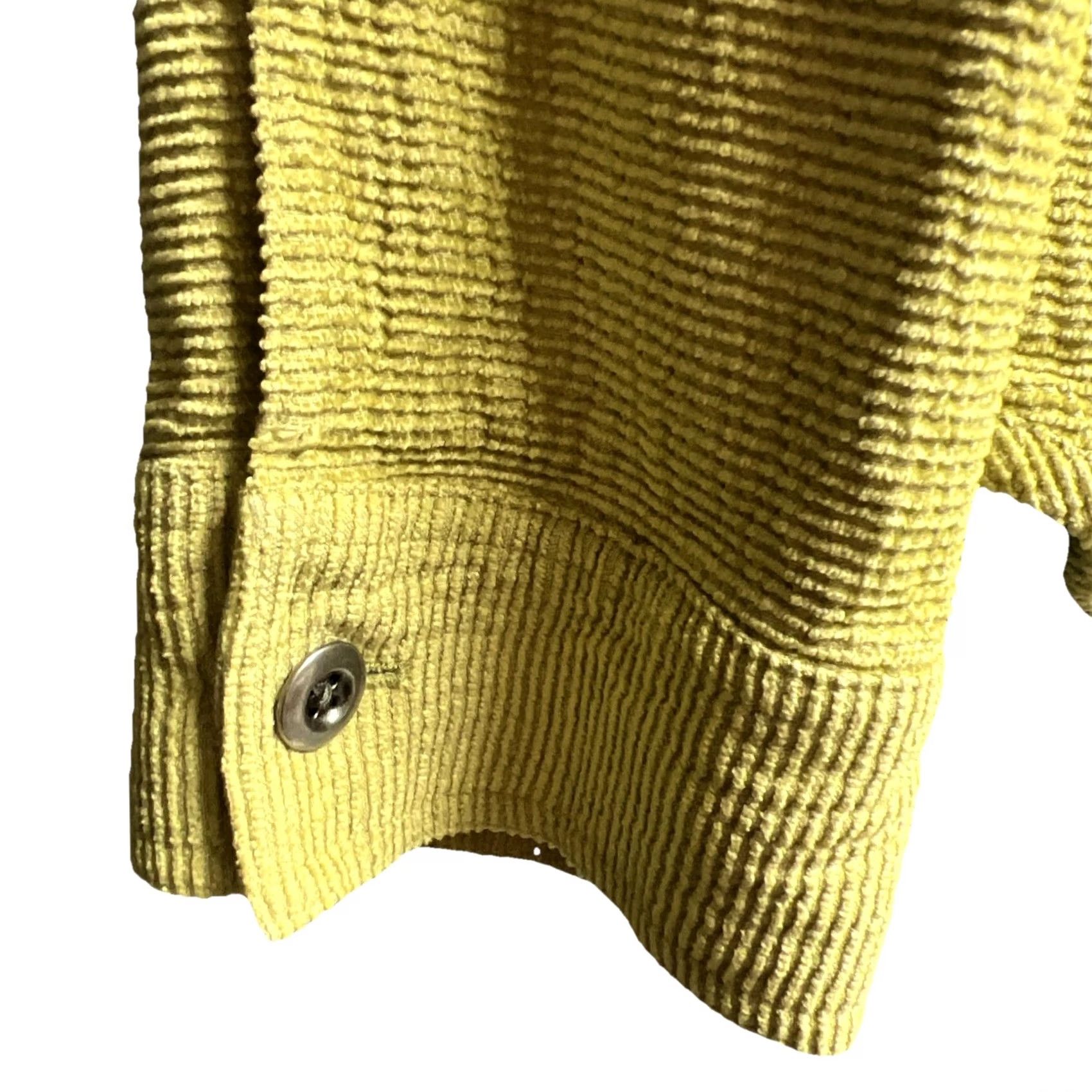 Vintage Chico's Shirt Jacket Womens Size 1 Lime Green Silk Blend Textured Collared Pockets Button Size XS / US 0-2 / IT 36-38 - 5 Thumbnail