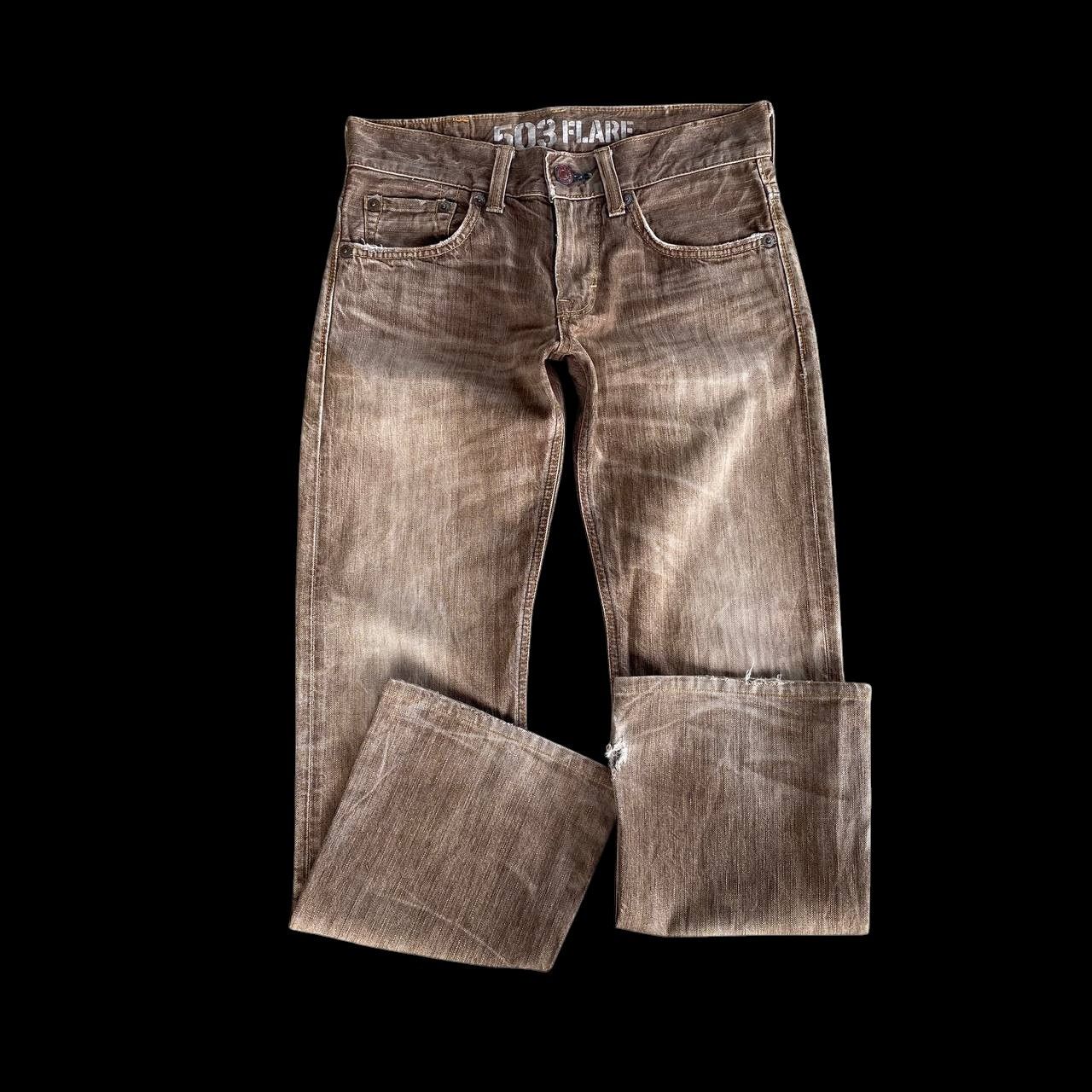 Edwin × Vintage FLARED VINTAGE EDWIN BLUETRIP JAPAN BROWNCLAWMARK DISTRESSED Size US 28 / EU 44 - 15 Thumbnail