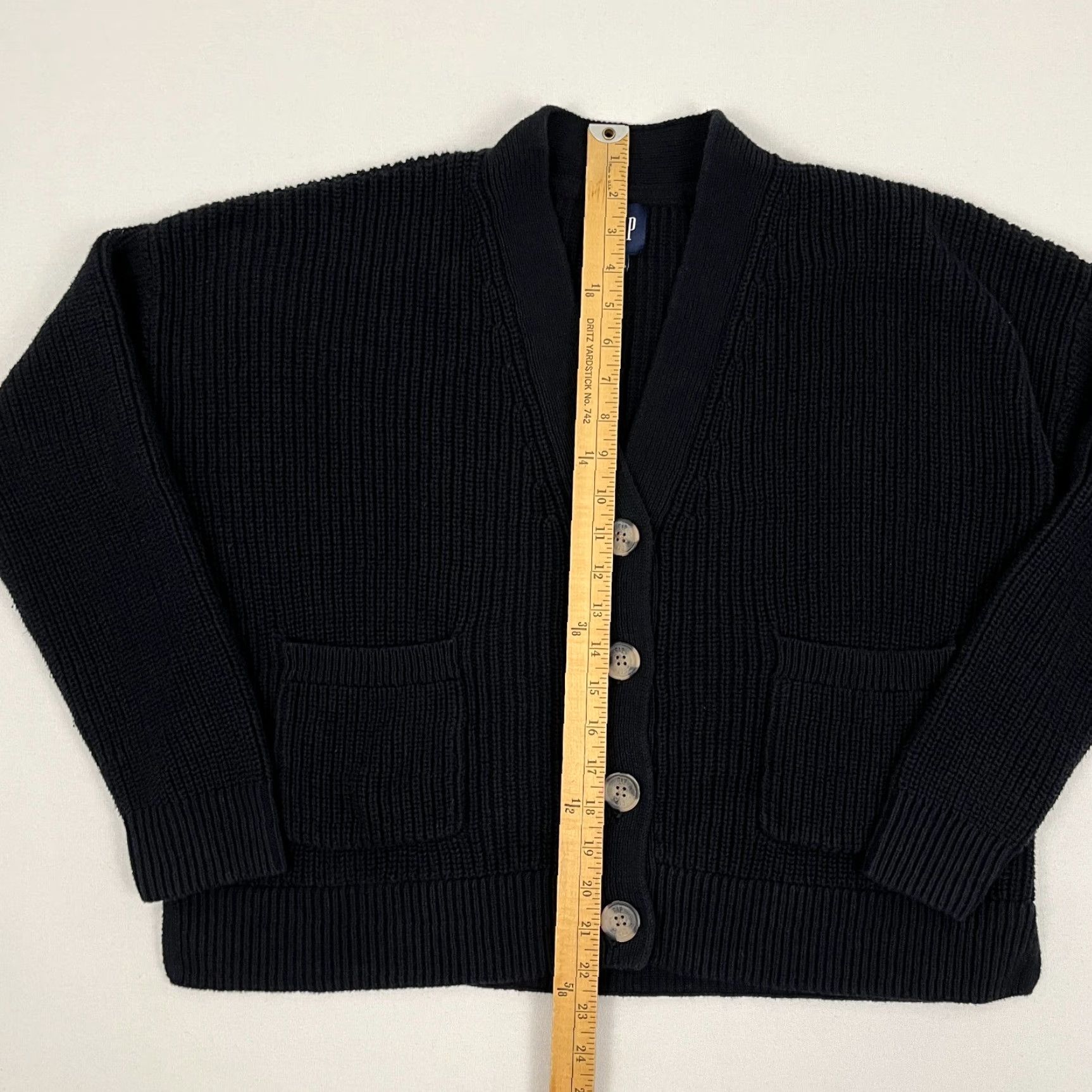 Gap GAP Cardigan Sweater Women L / XL Dark Navy Blue Knit Academia Grandma Core Prep Size XL / US 12-14 / IT 48-50 - 3 Thumbnail