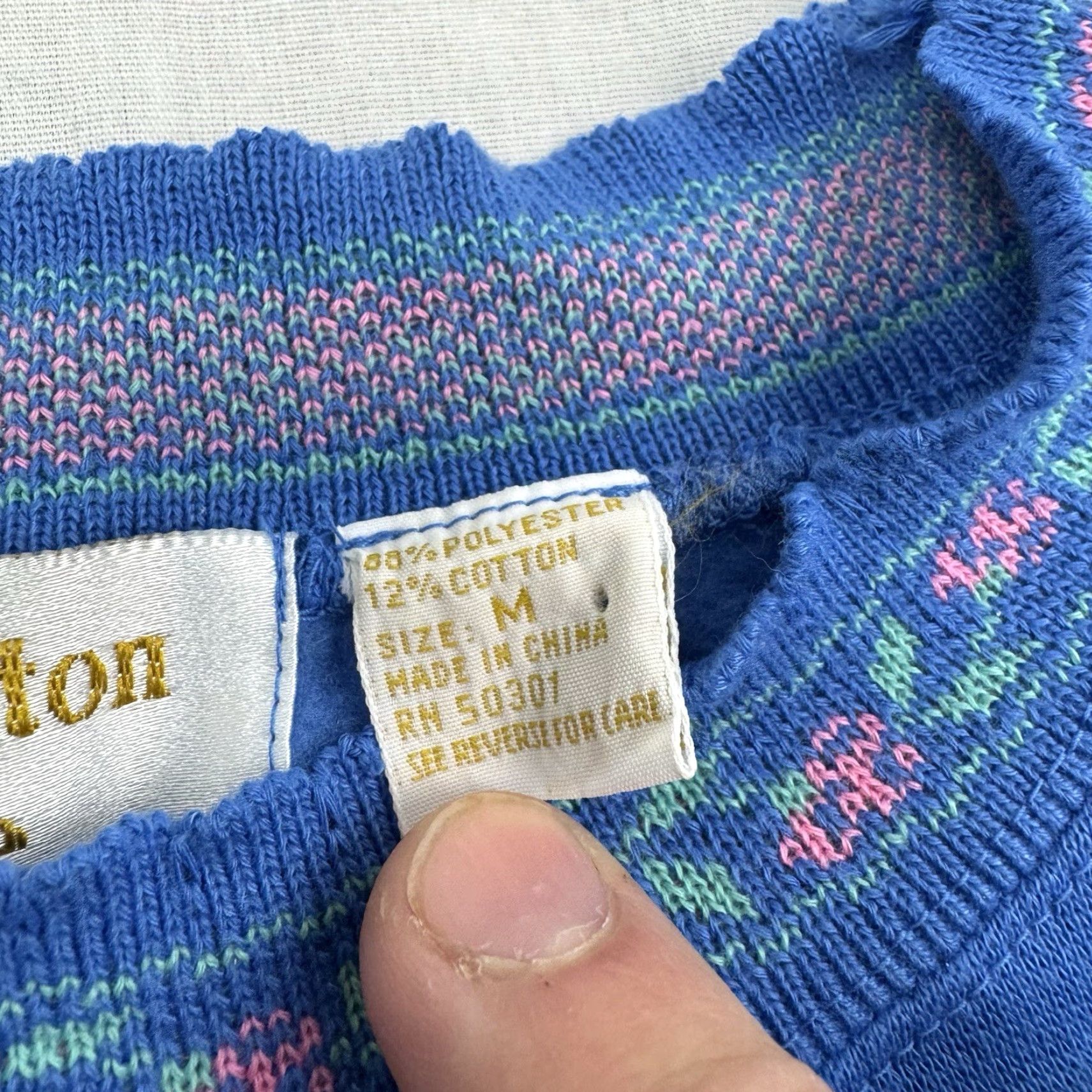 Vintage VINTAGE Huntington Ridge Womens Sweatshirt Crew Neck Long Sleeve Floral Blue 90s Activewear M Womens Size M / US 6-8 / IT 42-44 - 3 Thumbnail