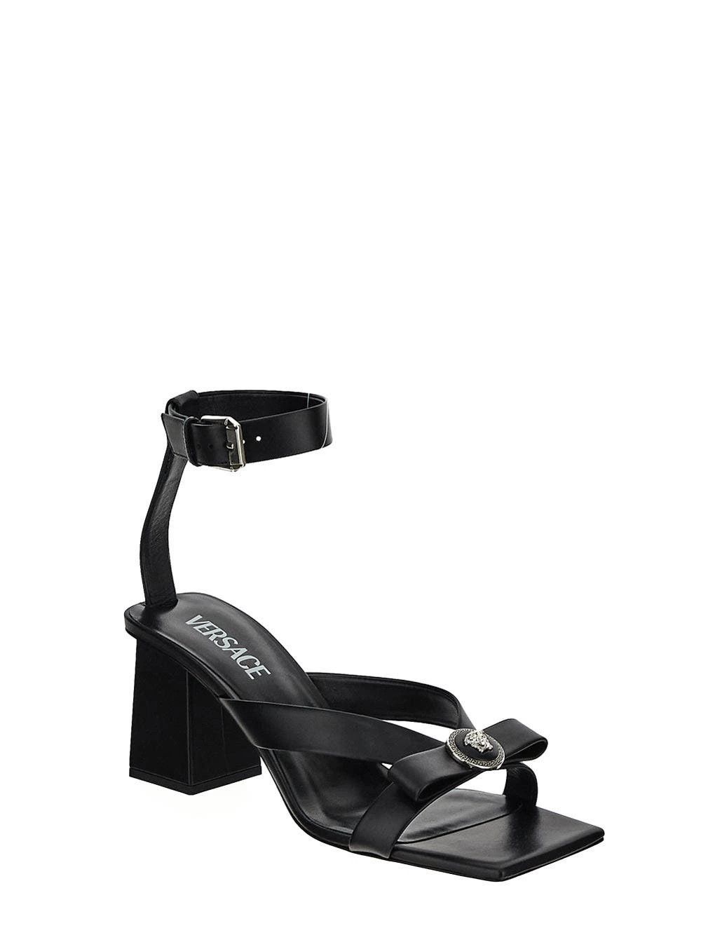 Versace o1y0226 Leather Ankle Strap Sandals in Black Size US 6 / IT 36 - 2 Thumbnail