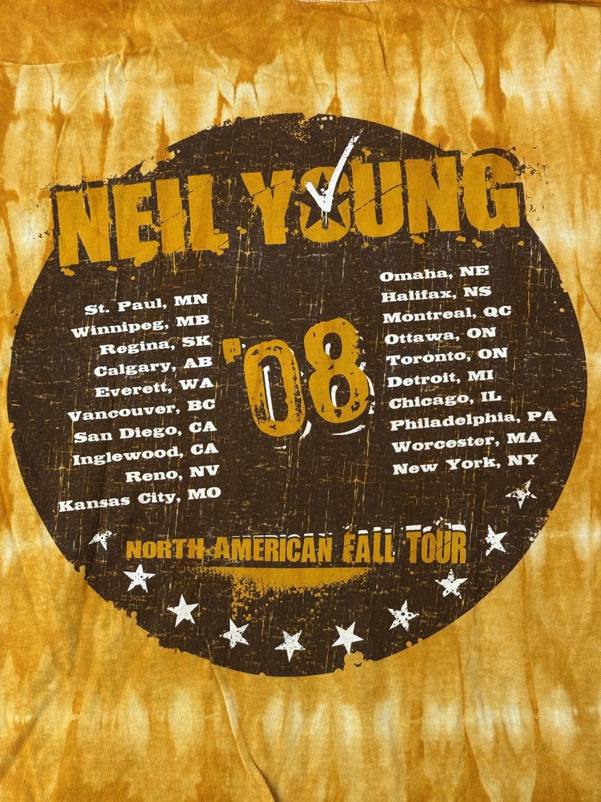 Designer Neil Young T-shirt 2008 Tour North American Tie Dye Tee - M Size US M / EU 48-50 / 2 - 7 Thumbnail