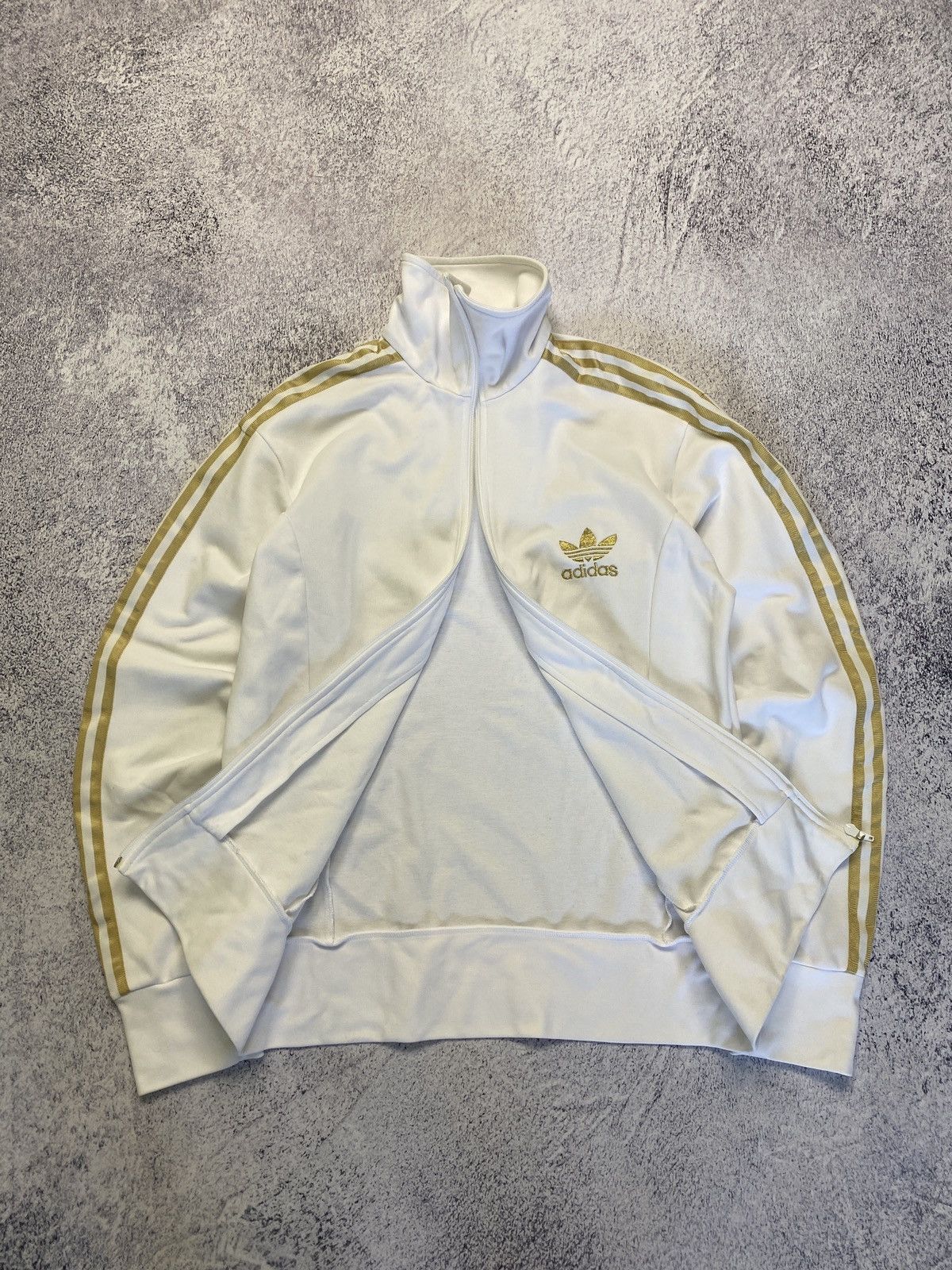 Adidas × Vintage Vintage Adidas Trefoil Gold Logo Rare Track Jacket Y2K Size US L / EU 52-54 / 3 - 5 Thumbnail