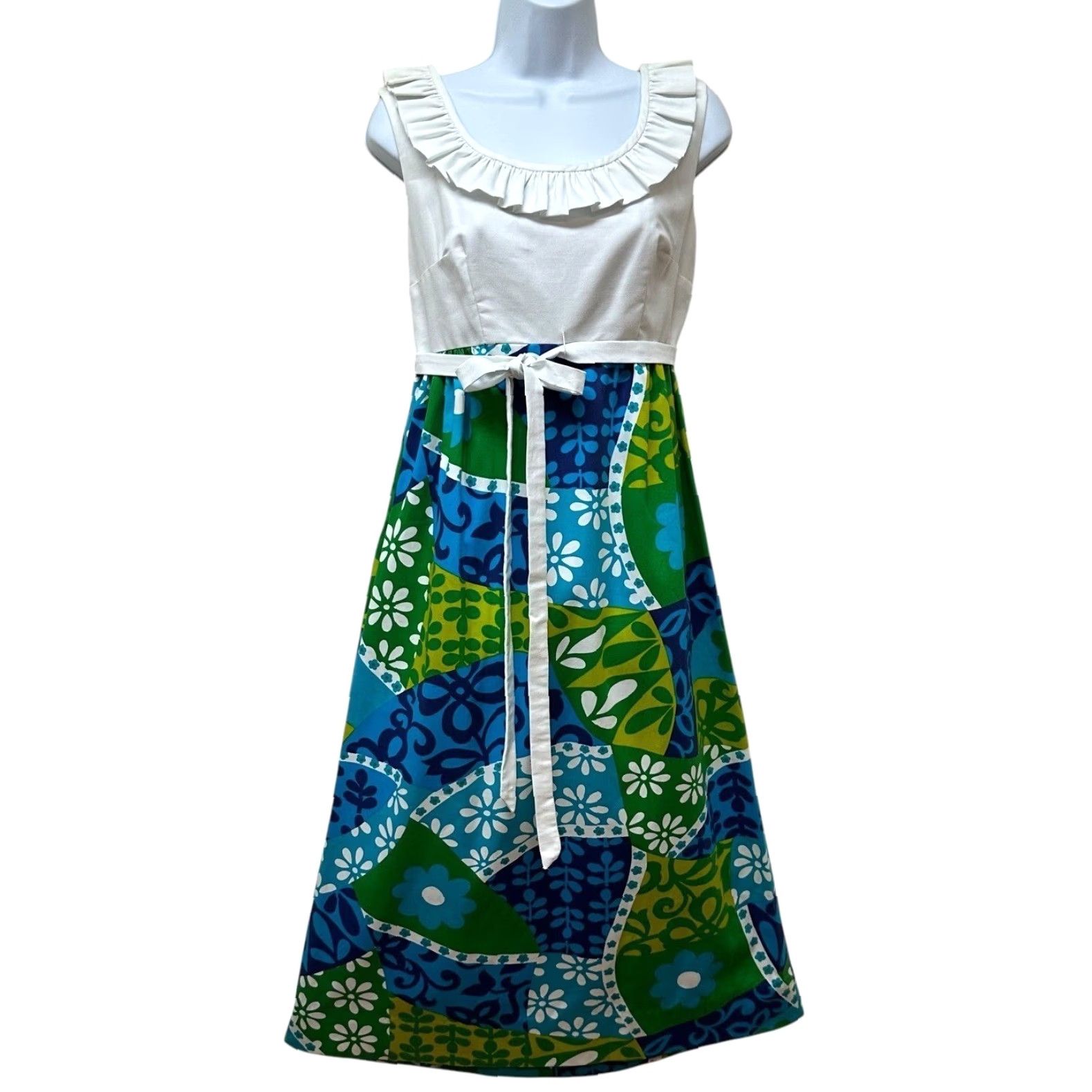 Etro VINTAGE Princess Kaiulani Dress Hawaiian Patchwork Bright Mod Retro Floral L NEW Size L / US 10 / IT 46 - 2 Thumbnail