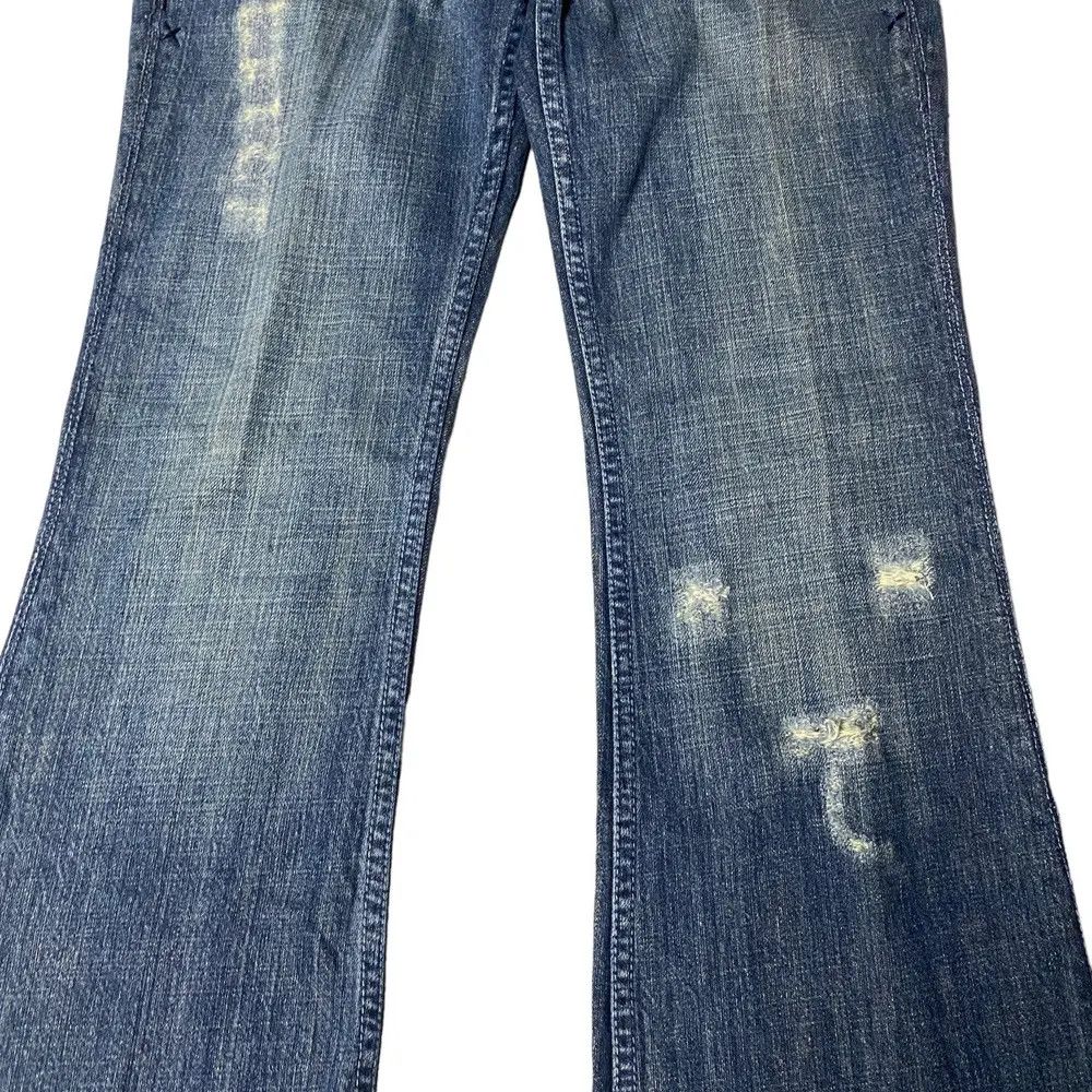 If Six Was Nine 2000's Antik Flared Seawash Tribal Bootcut Jeans Size US 29 - 8 Thumbnail