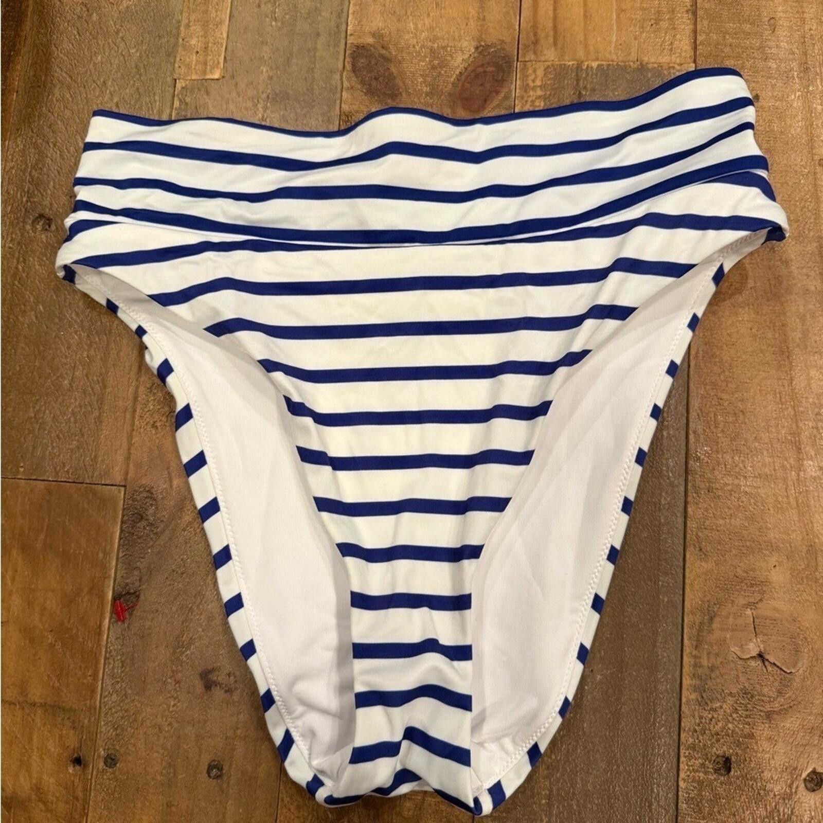 Sebastein Meunier MeUndies Blue White High Rise High Cut Bikini Bottom S Size ONE SIZE - 1 Thumbnail