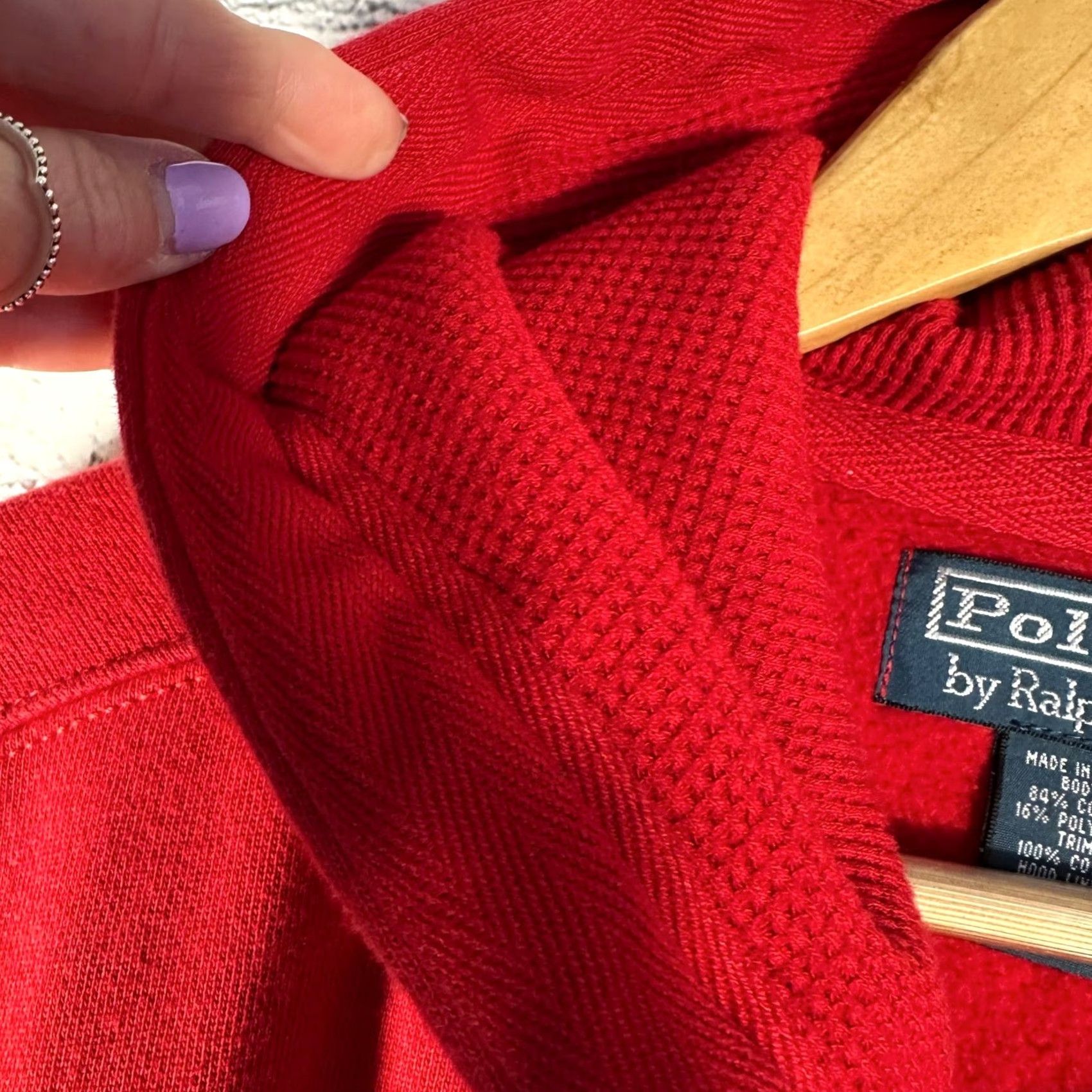 Polo Ralph Lauren Polo Ralph Lauren Hoodie 3XLT Tall Red Full Zip Waffle Lined Hood Sweatshirt Sweatshirt Size US XXL / EU 58 / 5 - 6 Thumbnail