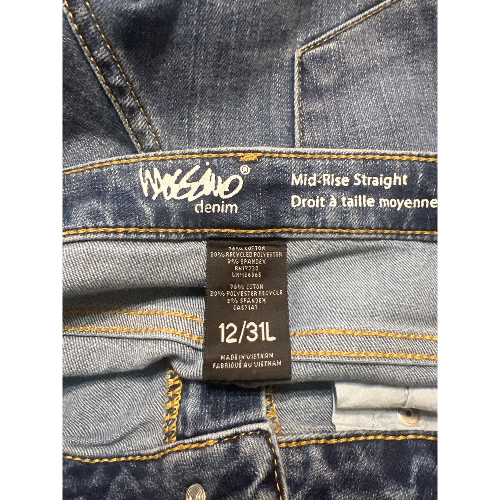 Mossimo Mossimo Women's Mid Rise Straight Denim Jeans Size 12 31L Li Size 34" / US 12 / IT 48 - 4 Thumbnail