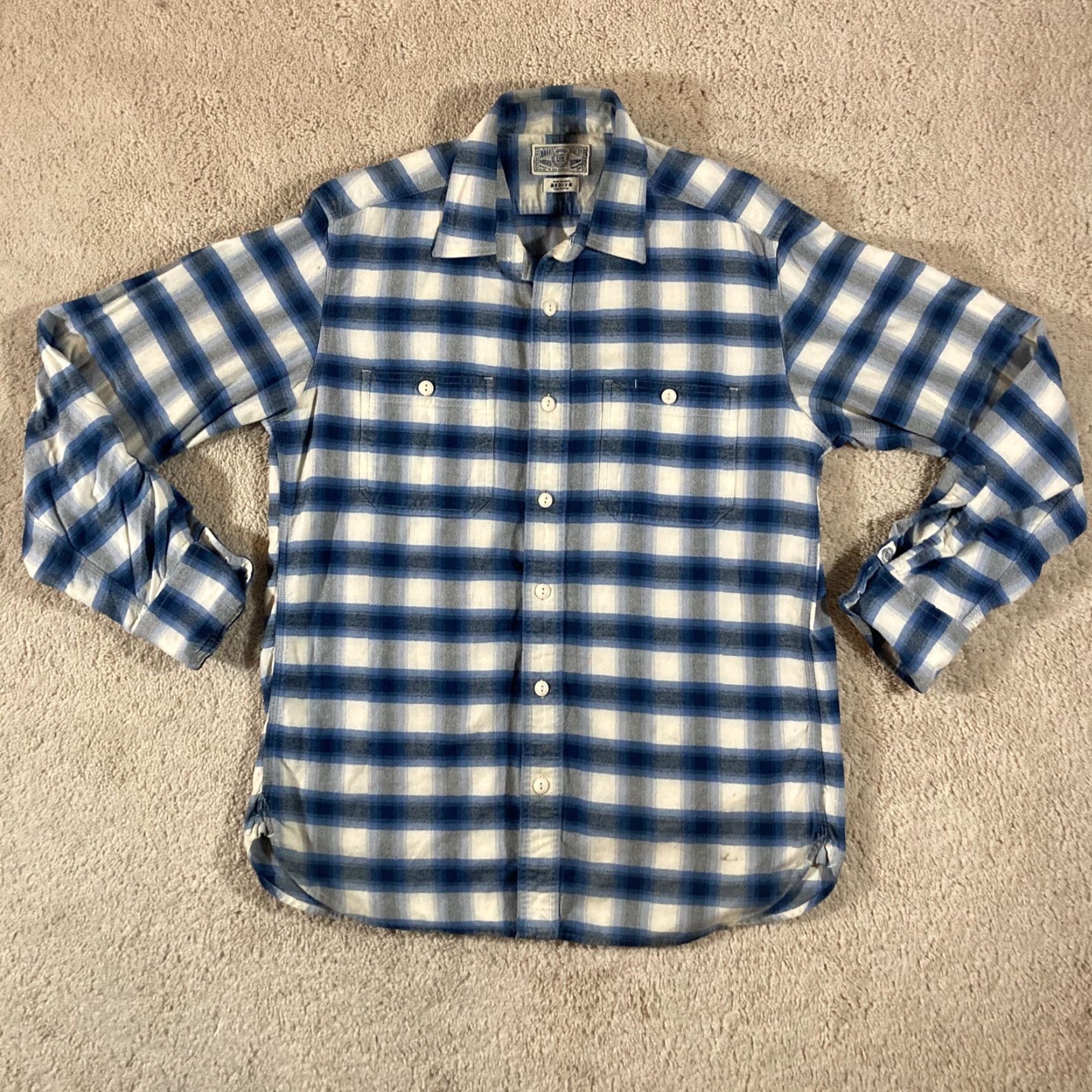Lucky Brand Lucky Brand Shirt Mens Medium Button-Up Blue White Plaid Shirt Size US M / EU 48-50 / 2 - 2 Thumbnail