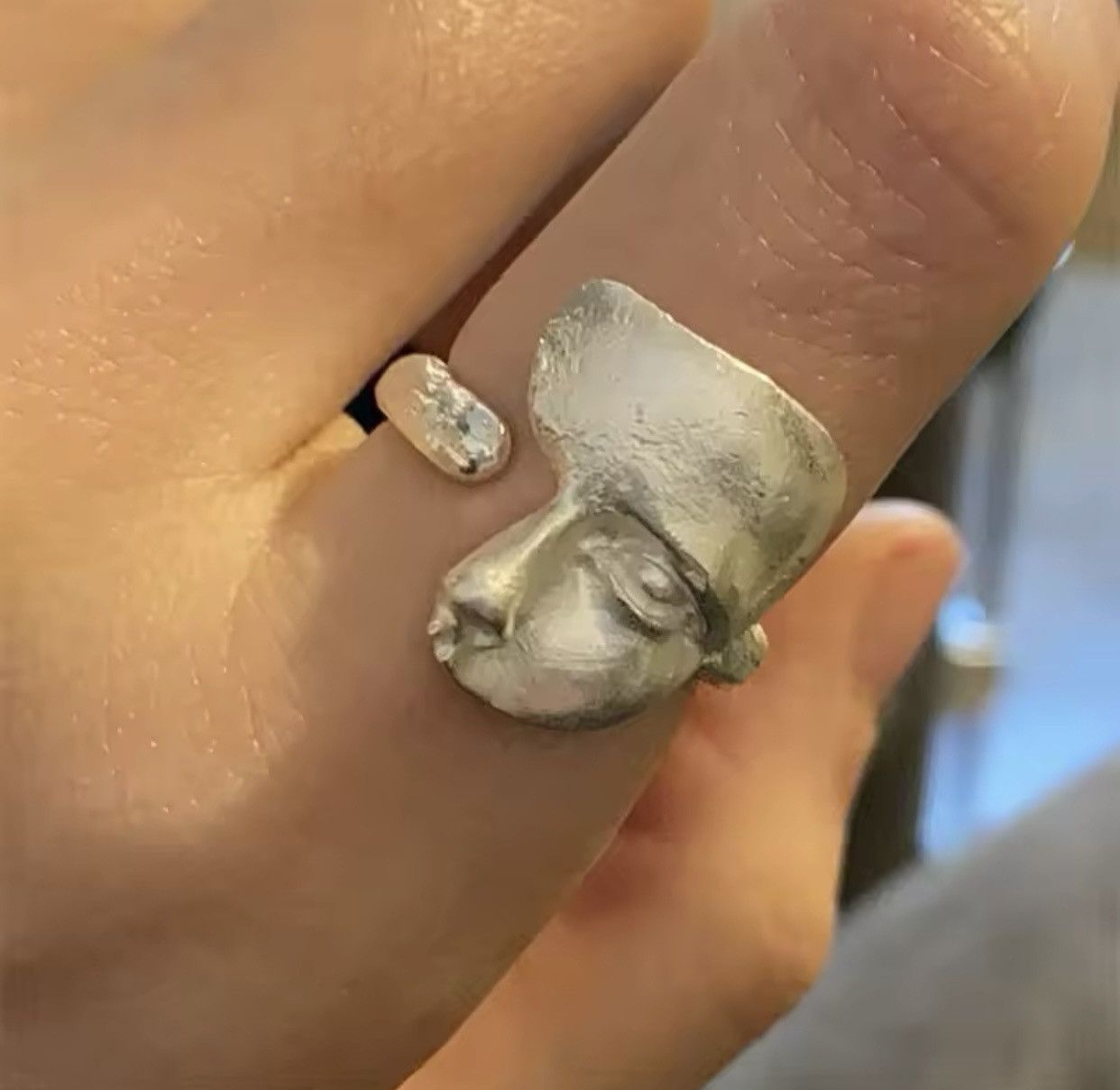 Jewelry × Vintage Creative Mystical Masked Faces Ring Size ONE SIZE - 3 Thumbnail