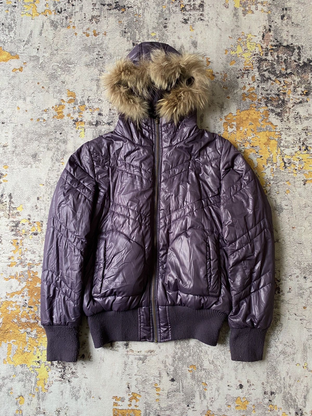 Japanese Brand A/Girls Down Puffer Fur Hoodie Jacket Size M / US 6-8 / IT 42-44 - 3 Thumbnail