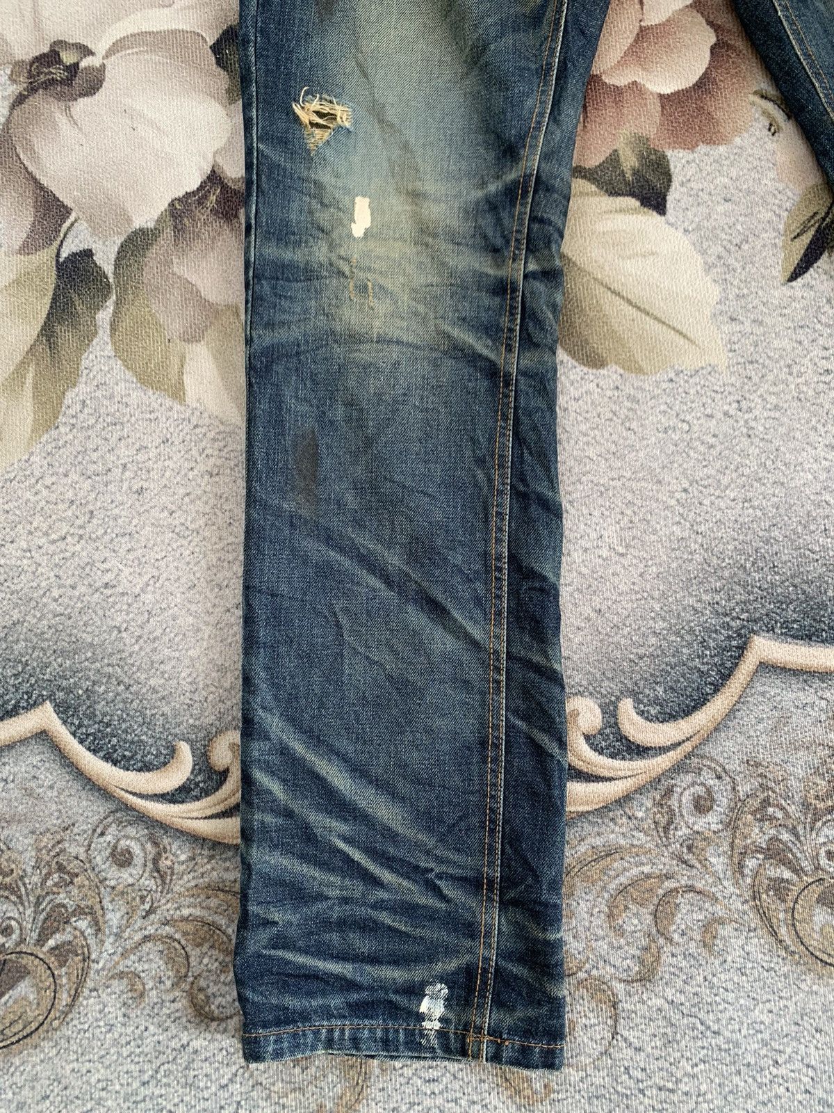 Wrangler Wrangler Blue Bell Distress Denim Pant Size US 33 - 3 Thumbnail
