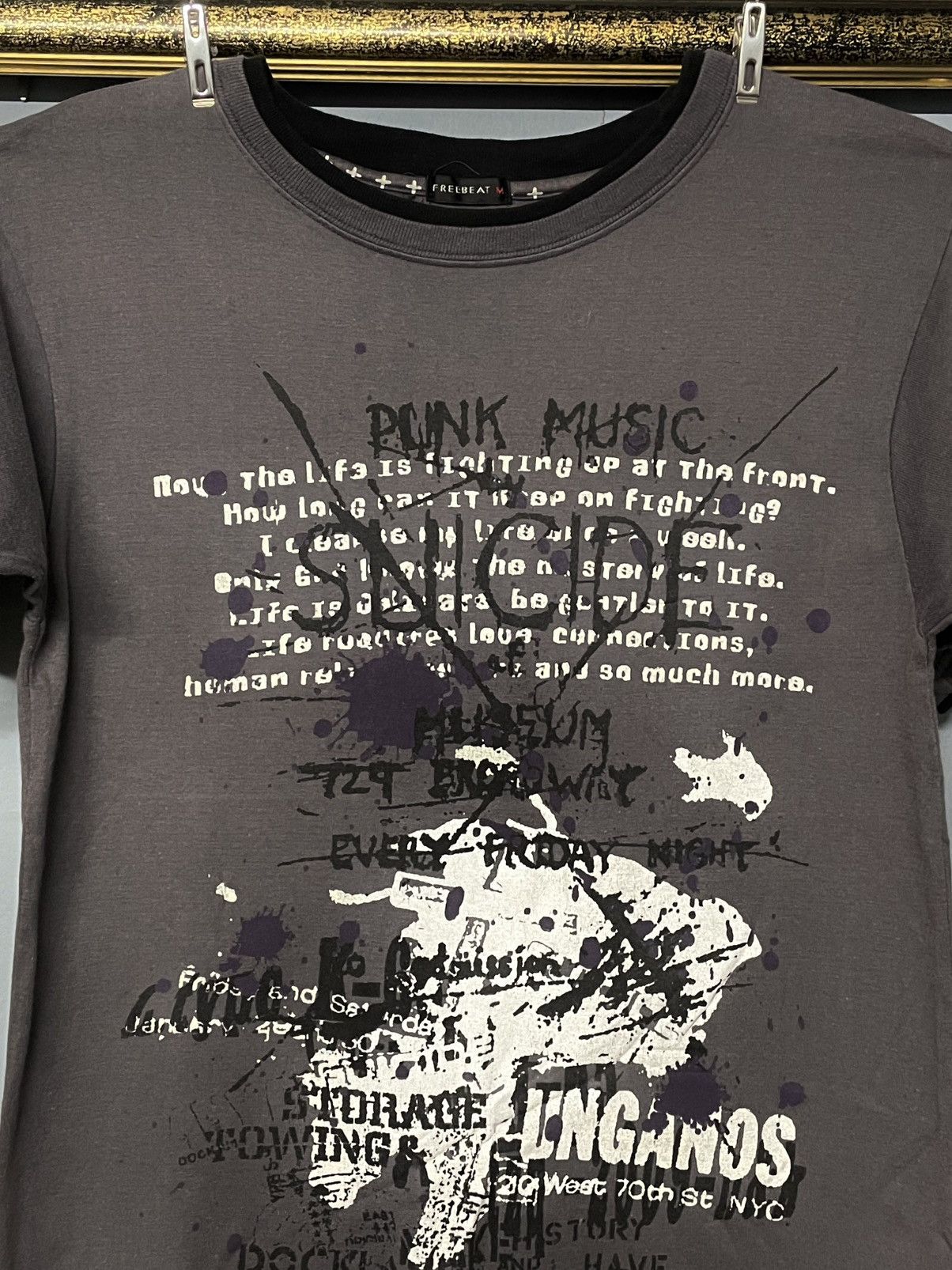 Japanese Brand Vintage 90s Japan Designer Free Beat Punk Music Suicide Tee Size US S / EU 44-46 / 1 - 3 Thumbnail