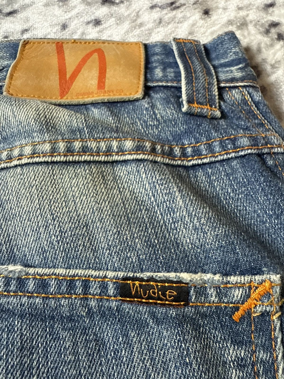 Nudie Jeans Vintage Nudie Low Slim Jim Indigo Thread Jeans Size US 30 / EU 46 - 16 Thumbnail