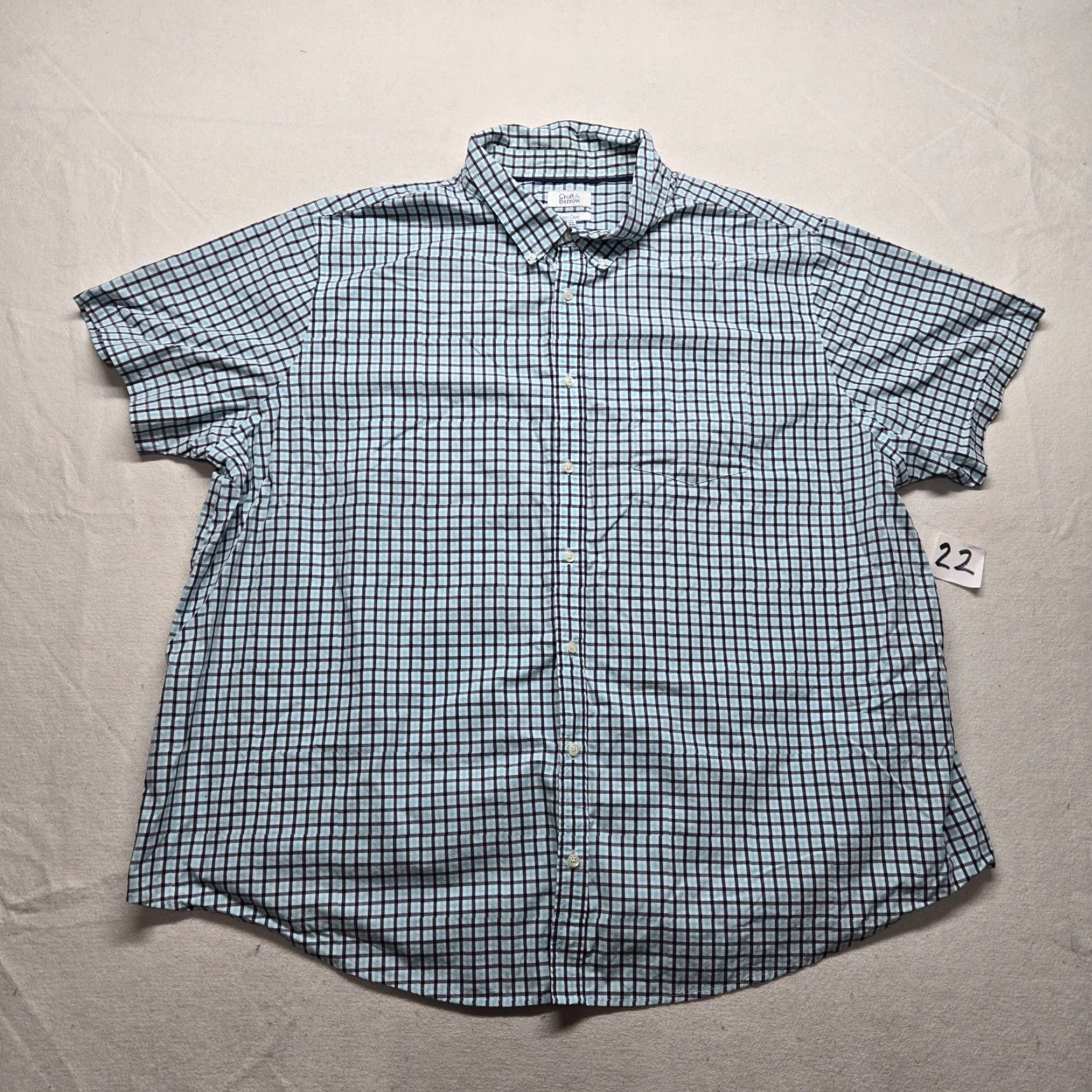 Croft & Barrow Croft & Barrow Shirt Blue Plaid Short Sleeve Button-Up Adult Men 4XB Easy Care Comfortable Casual Button-Down Classic Size US XXL / EU 58 / 5 - 2 Thumbnail