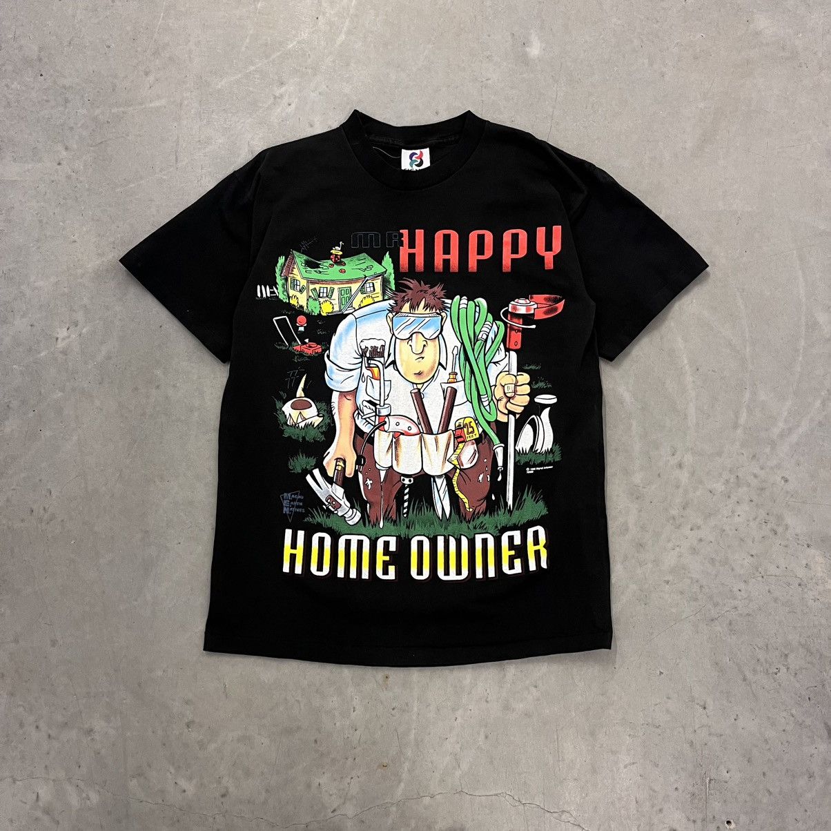 Vintage Vintage CRAZY Mr HAPPY HOME OWNER AOP Joke Shirt Large USA Size US L / EU 52-54 / 3 - 1 Thumbnail