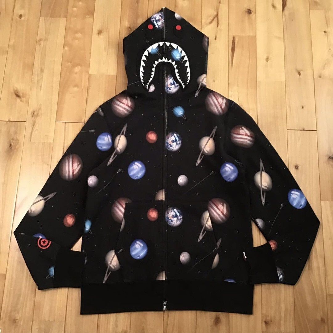 Bape Galaxy Shark Full Zip Hoodie Grailed