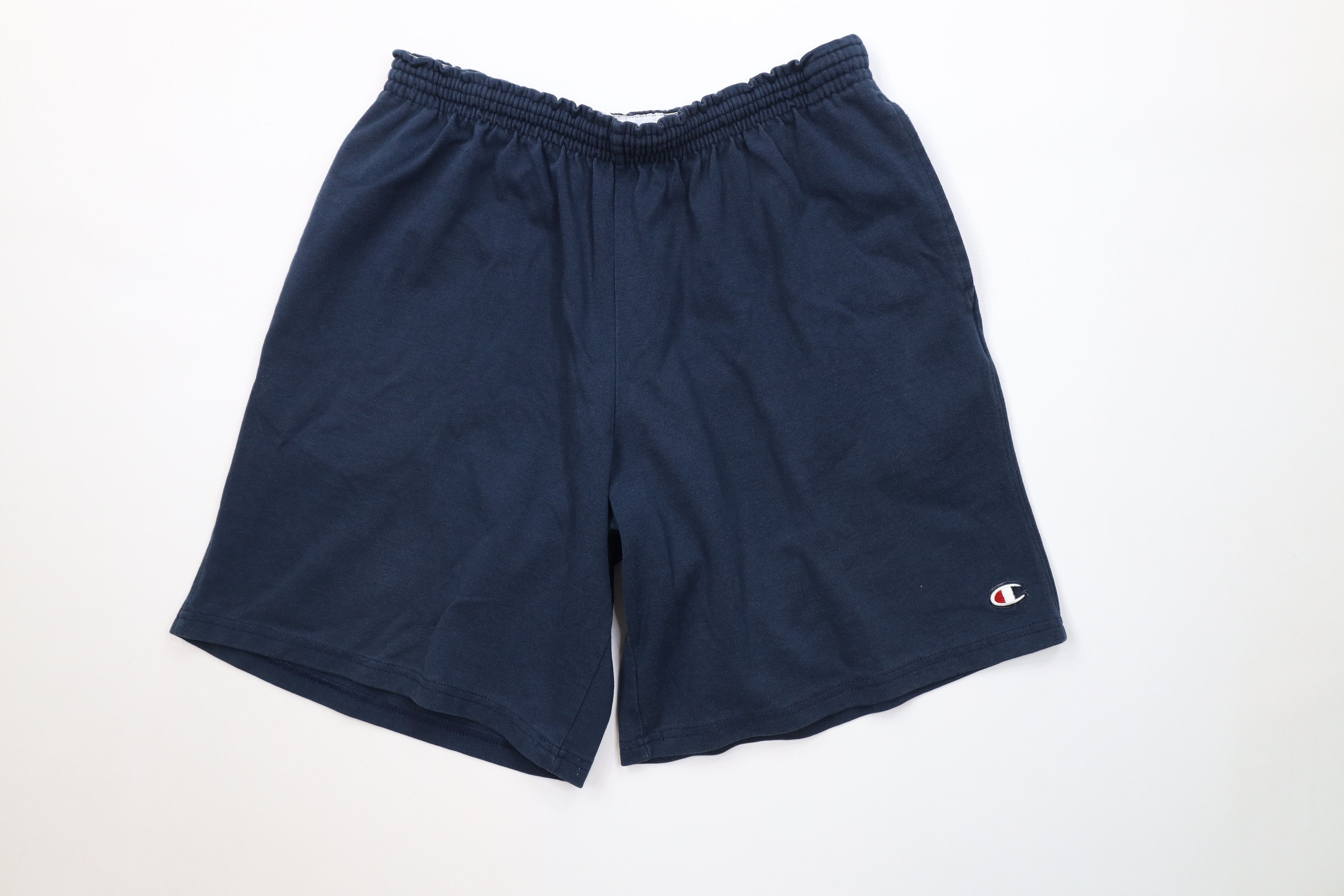 Champion Vintage Y2K Champion Heavyweight Above Knee Shorts Navy Blue Size US 34 / EU 50 - 1 Thumbnail