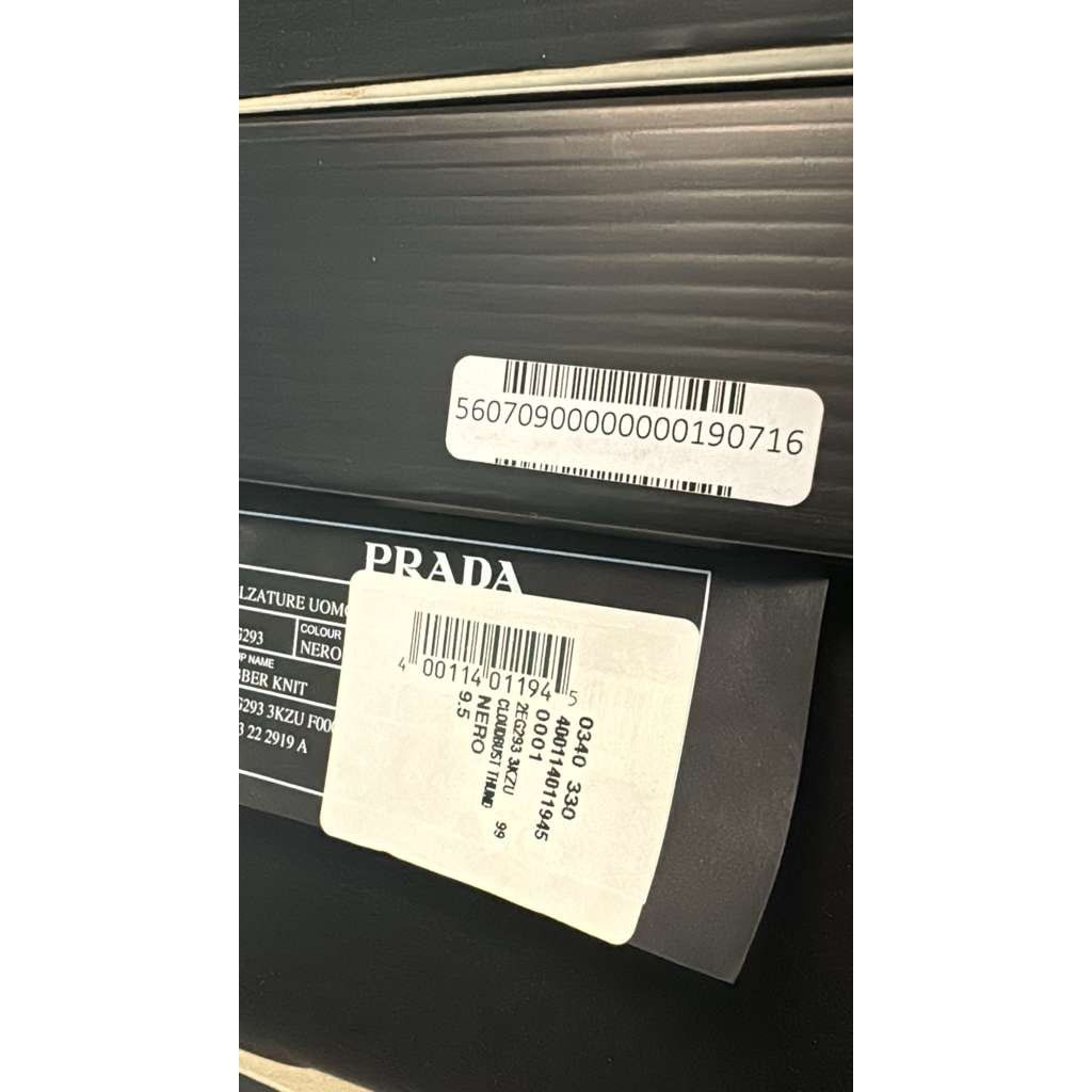 Prada o1rshd1 Cloudbust Thunder Rubber Knit Sneakers in Nero Size US 10.5 / EU 43-44 - 19 Thumbnail