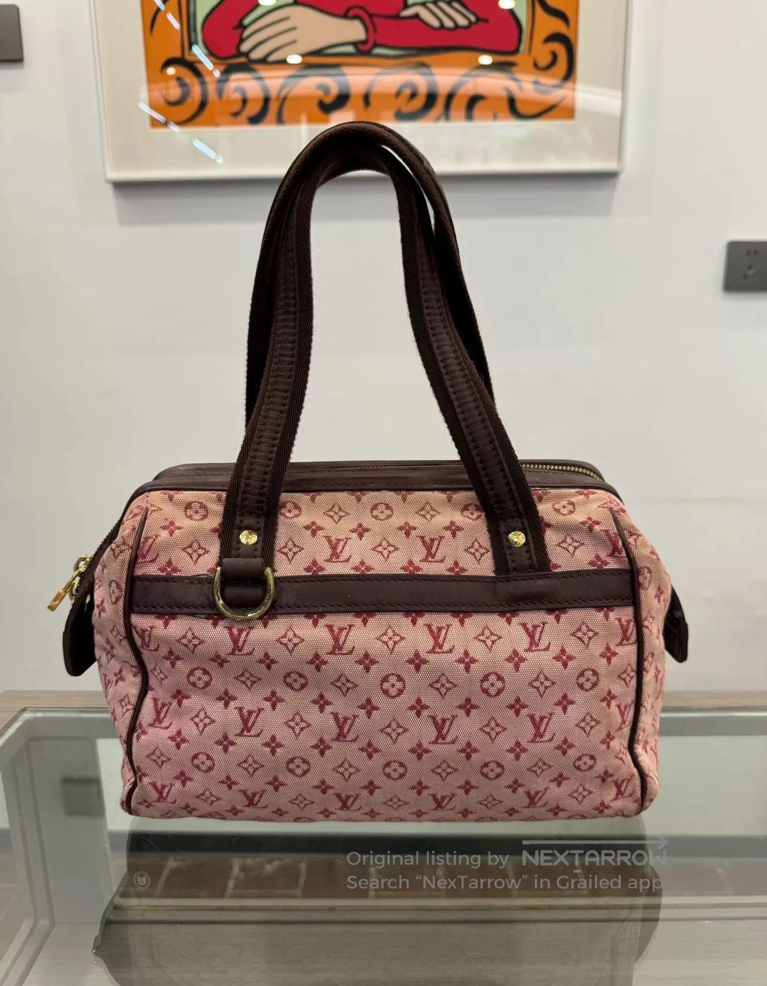 Louis Vuitton Louis Vuitton Pink Denim Logo Boston Bag. Size ONE SIZE - 3 Thumbnail