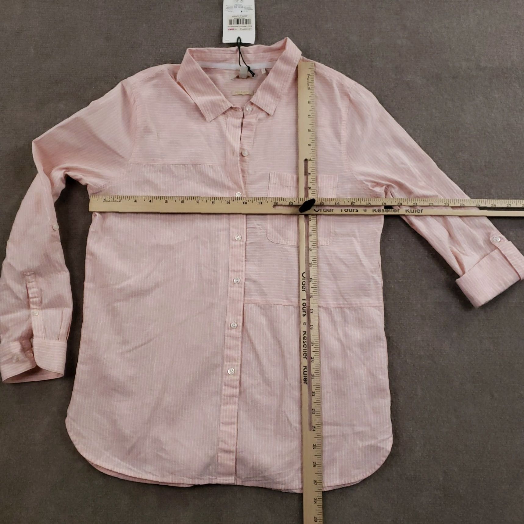 Barbour VINTAGE Barbour Beachfront Shirt Womens Size 6 Pink White Striped Button Up Roll Tab Size M / US 6-8 / IT 42-44 - 2 Thumbnail